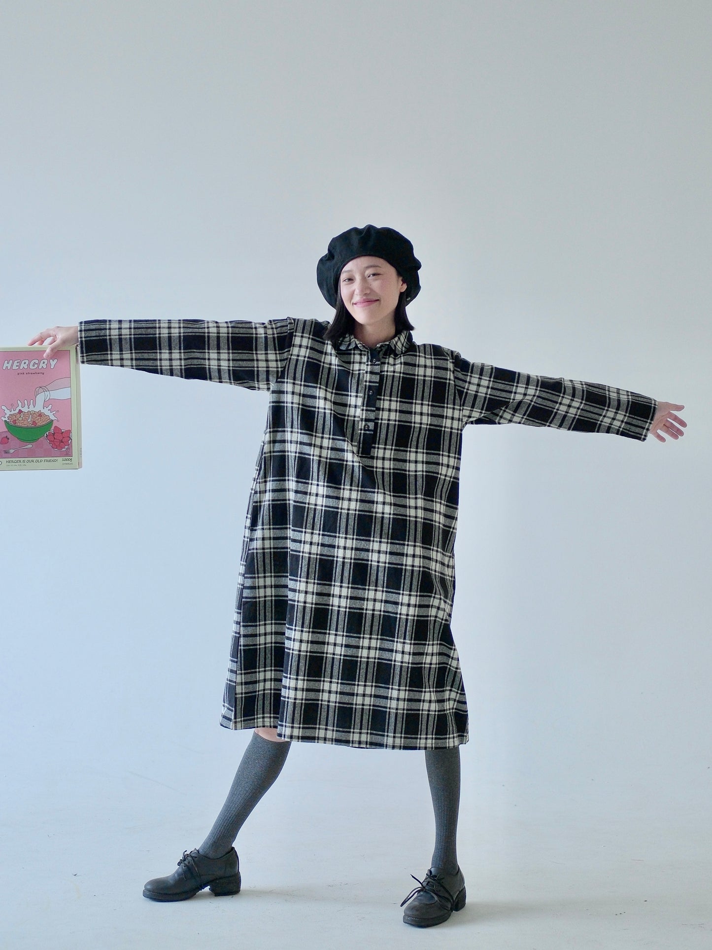 Plaid Cotton Shirt Dress