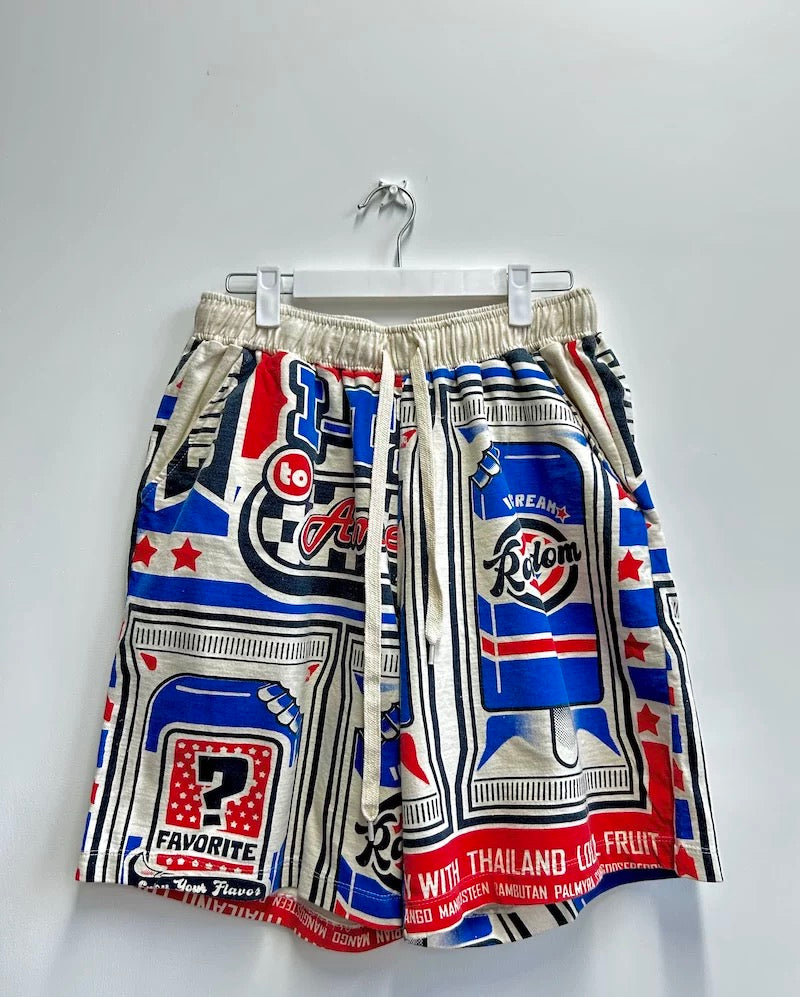 Vintage Thai Cotton Shorts – Retro Graphic Prints