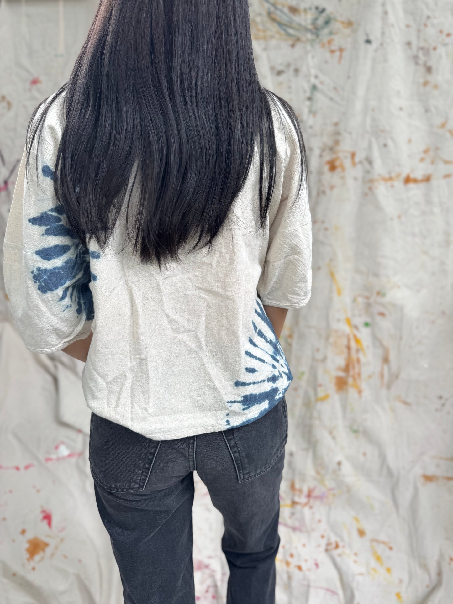 Hand-Dyed Indigo Cotton Top | Plant-Dyed | One of a Kind