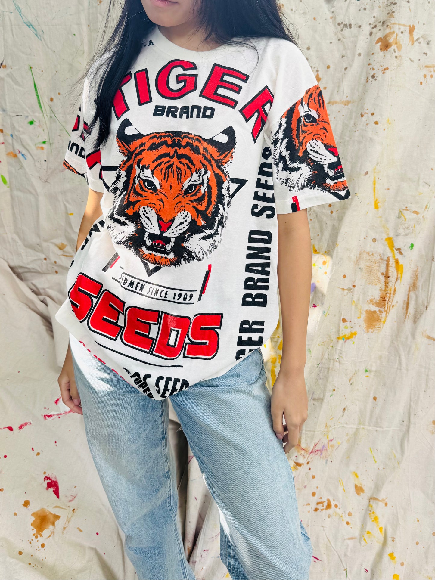 Tiger Brand Vintage Graphic Tee β Retro Seedmen Edition