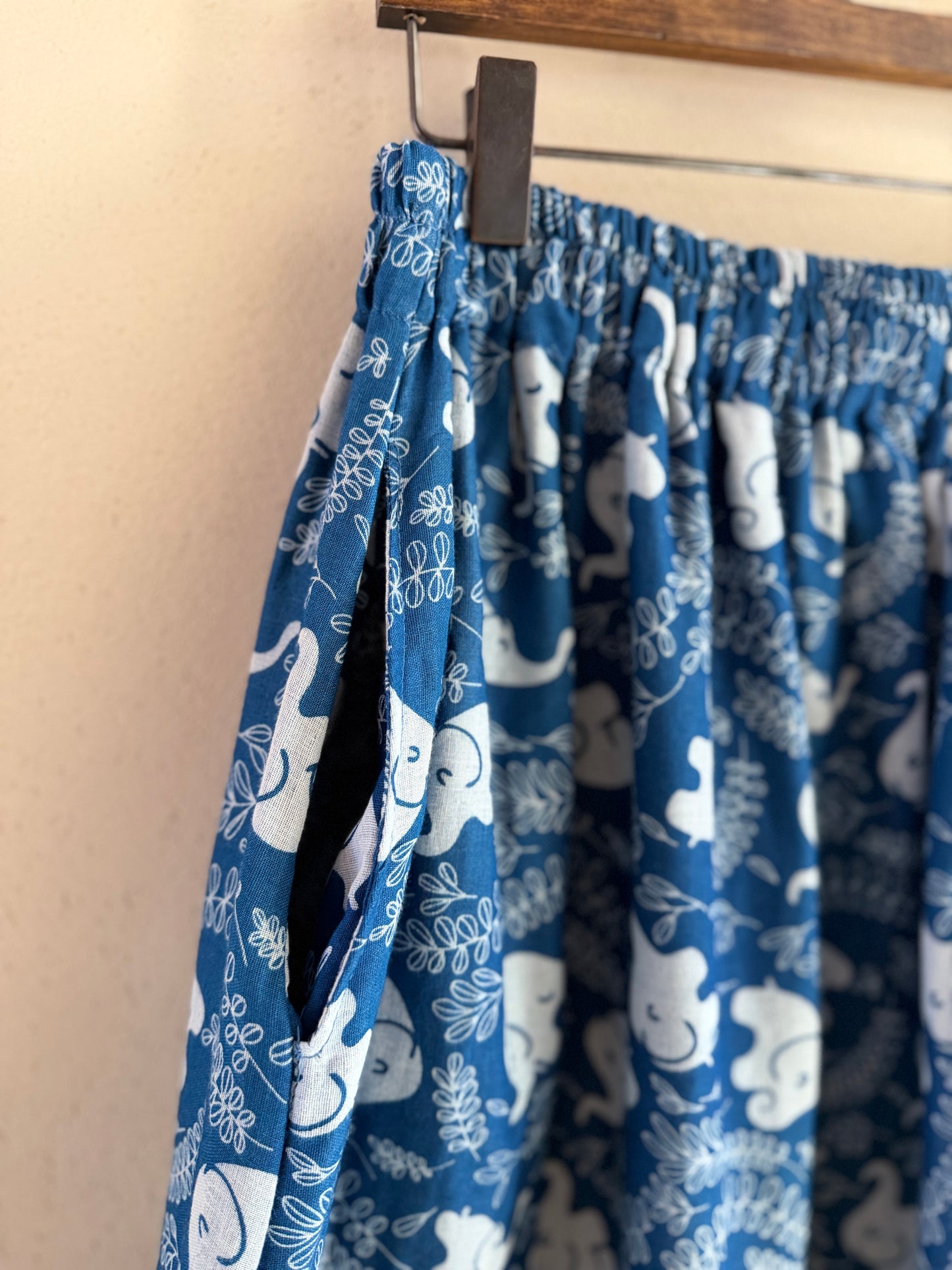 Cat Print Cotton Midi Skirt – Lightweight Boho Skirt with Ruffle Hem | BoHo Bronte (Made in Thailand)