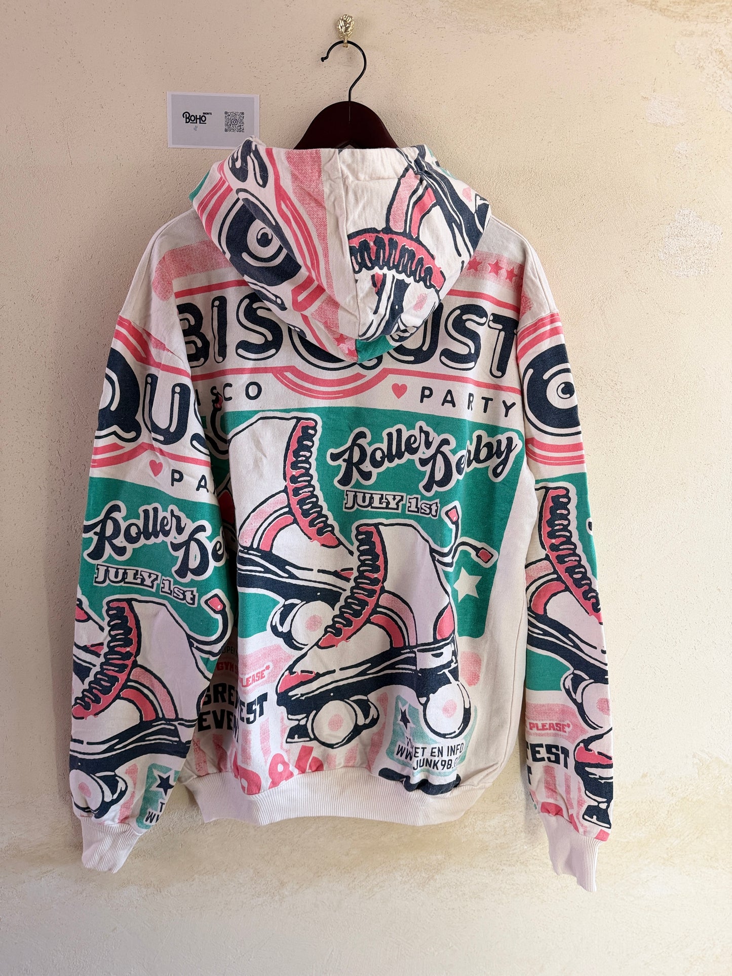 Vintage Sack Print Hoodie – Oversized Graphic Cotton Hoodie (Thailand Handmade)