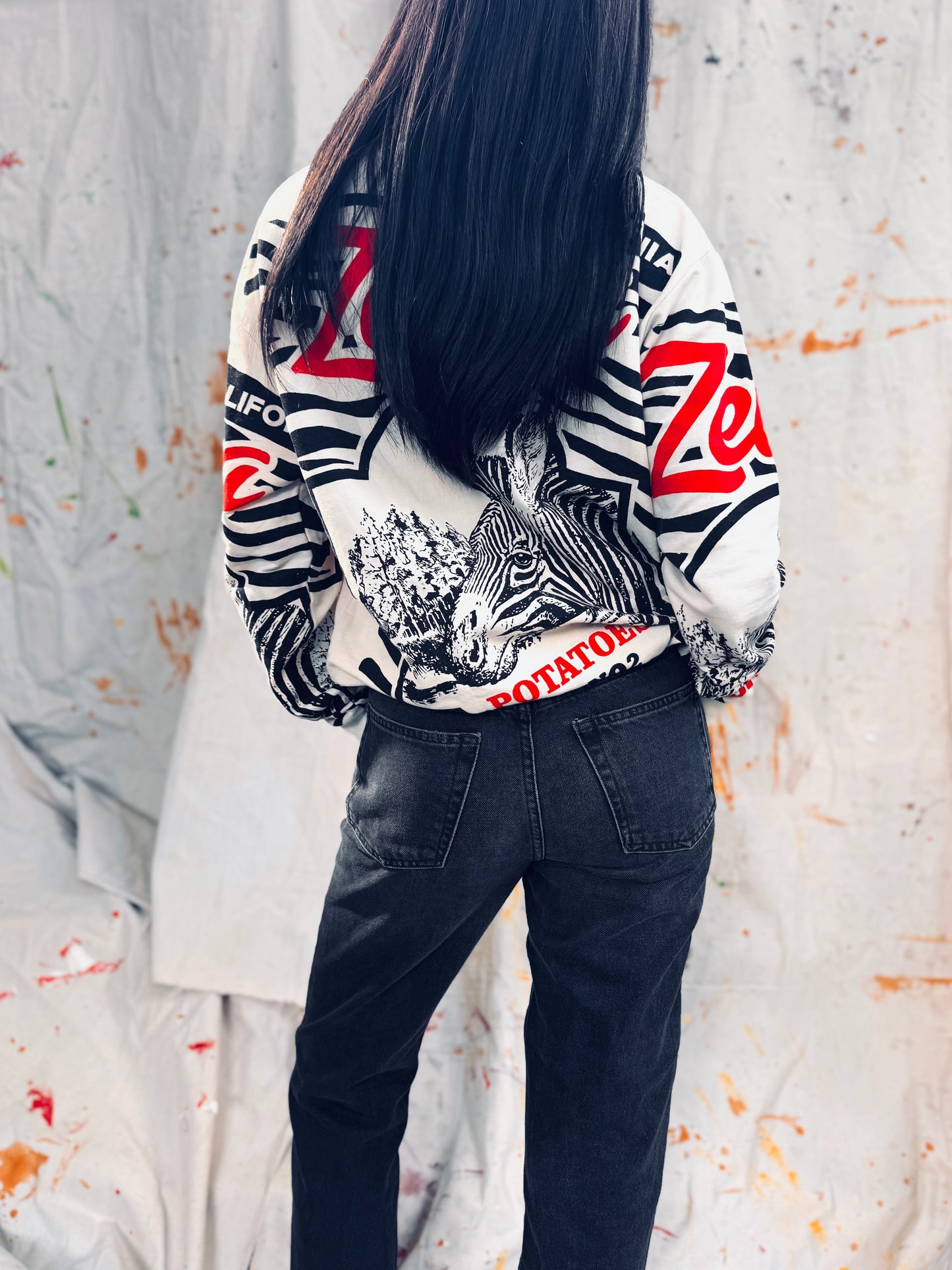 Zebra California Graphic Sweatshirt – Retro Street Style