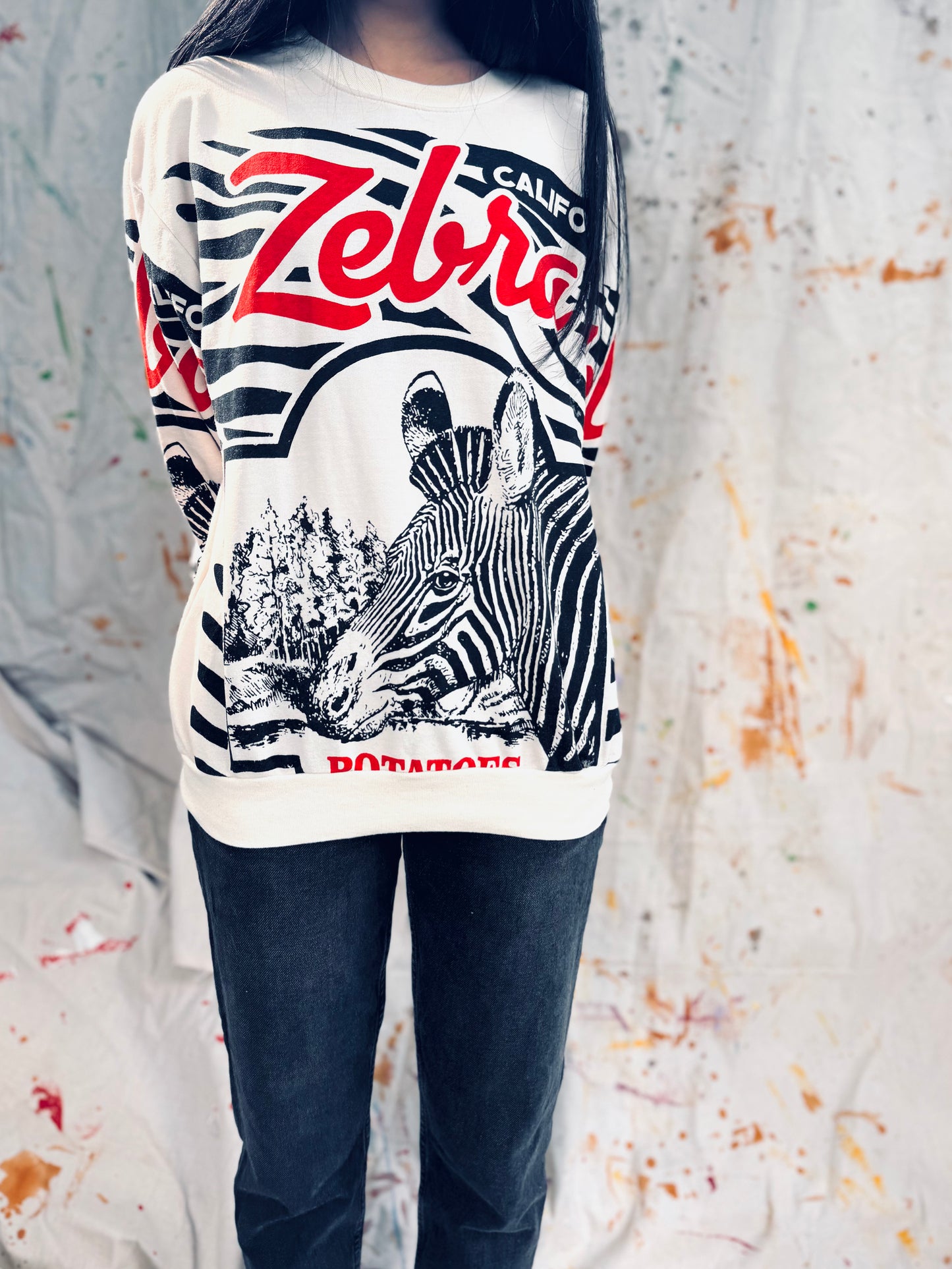 Zebra California Graphic Sweatshirt – Retro Street Style