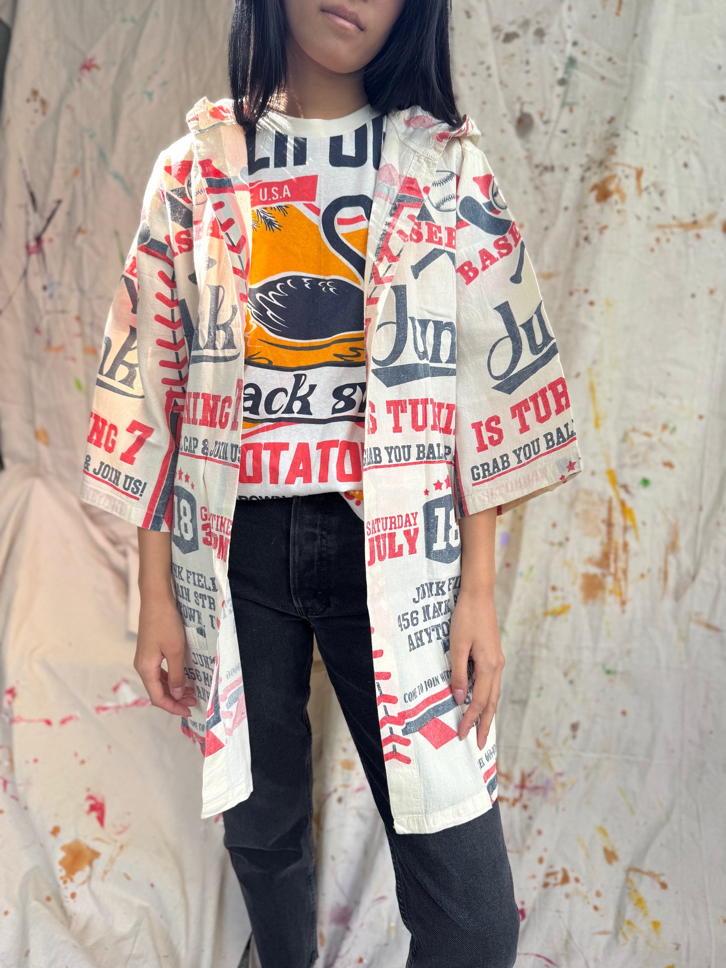 Thailand Vintage Sack Hooded Coat – Baseball Junk Edition