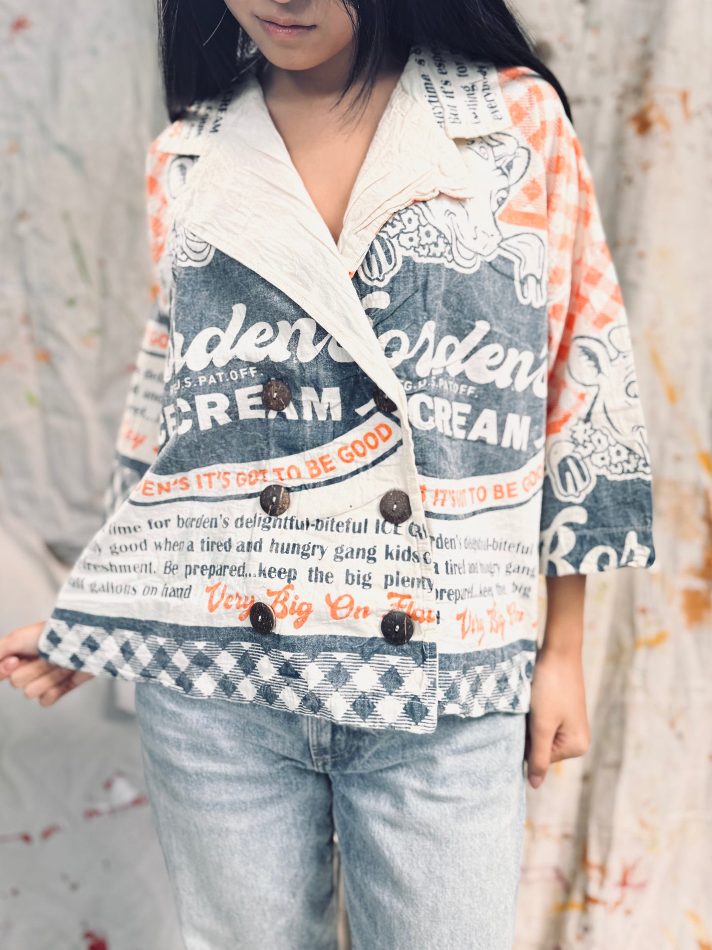 Thailand Vintage Sack Jacket – Borden’s Ice Cream Print