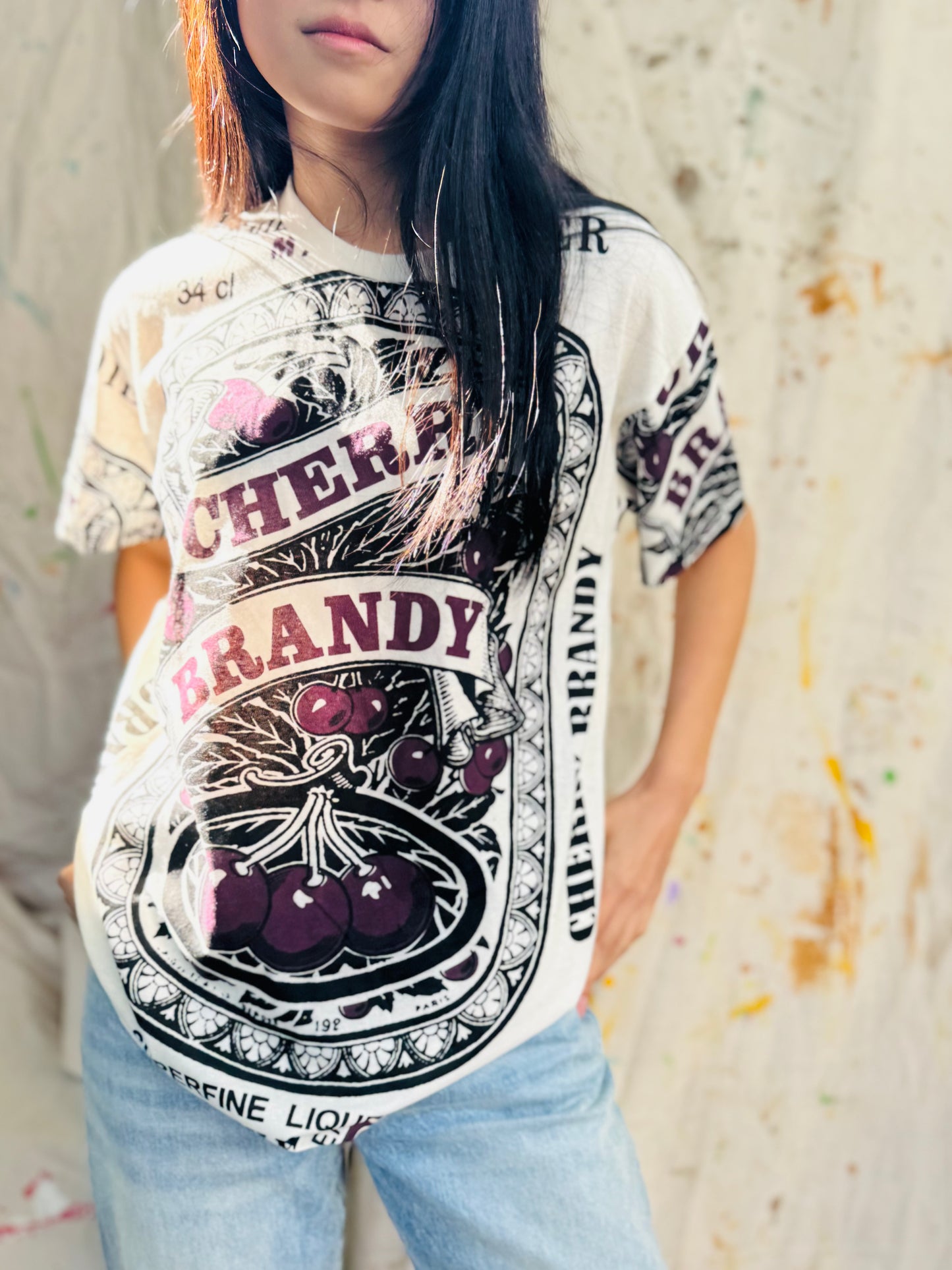 Cherry Brandy Vintage Graphic Tee – Paris Label Edition