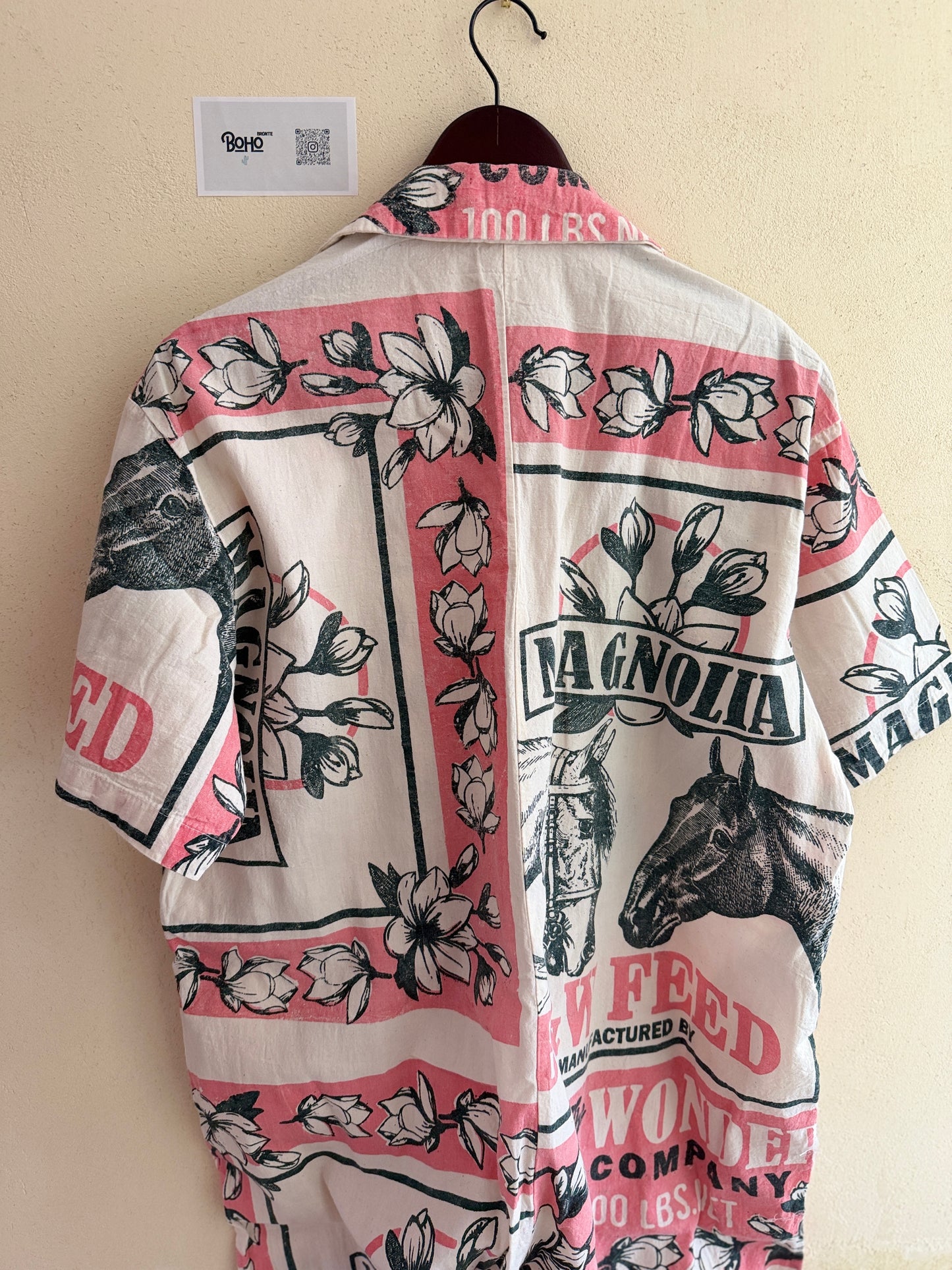 Thai Sack Jumpsuit – Magnolia Feed Print | Handmade Cotton | One Size