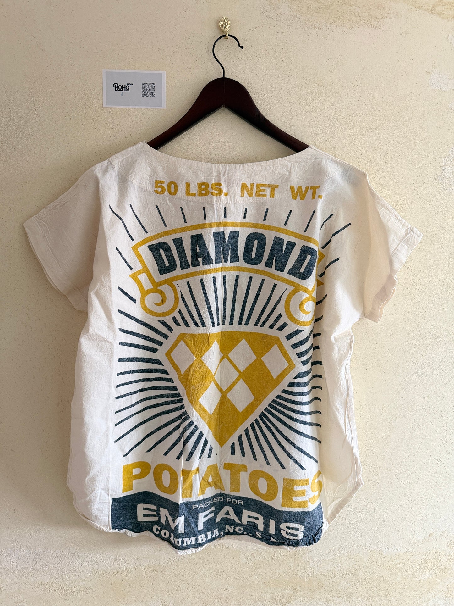Vintage Thai Cotton Top – Feed Sack Graphic Prints