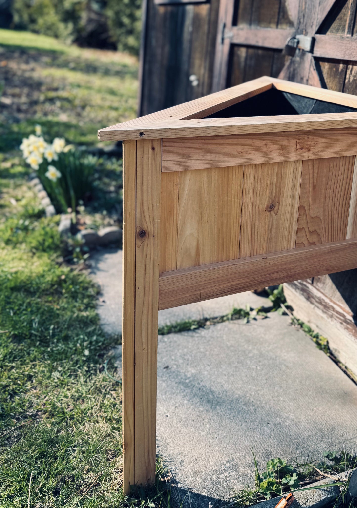 Custom Cedar Triangle Planter – Perfect Corner Fit (Starting at $280)