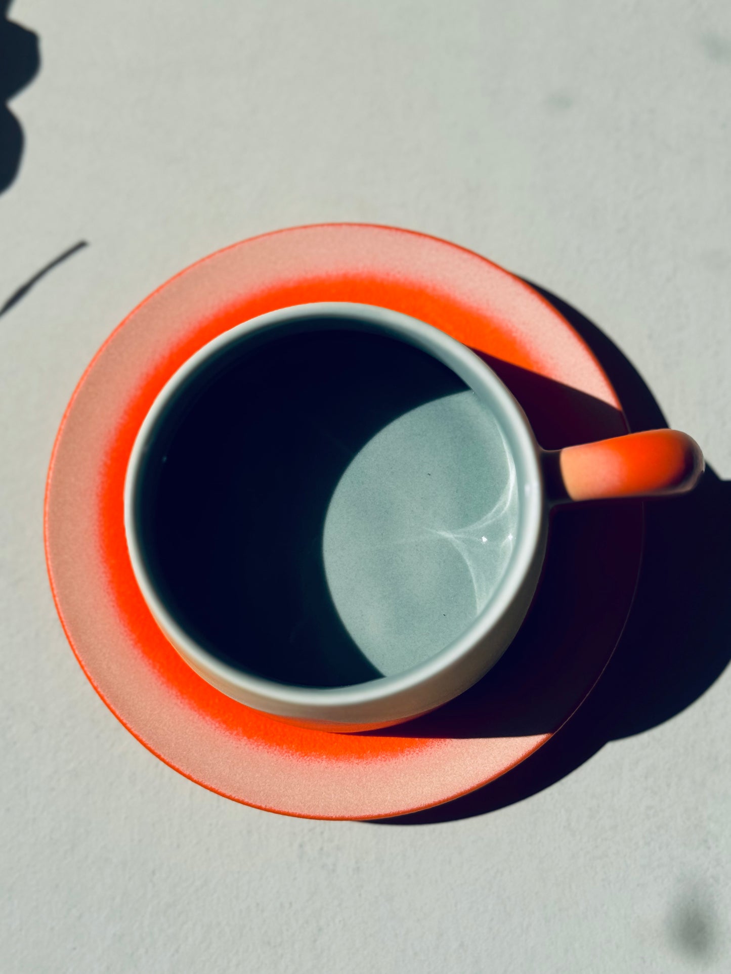 Sunset Orange – Ceramic Mug + Saucer | BoHo Bronte Exclusive