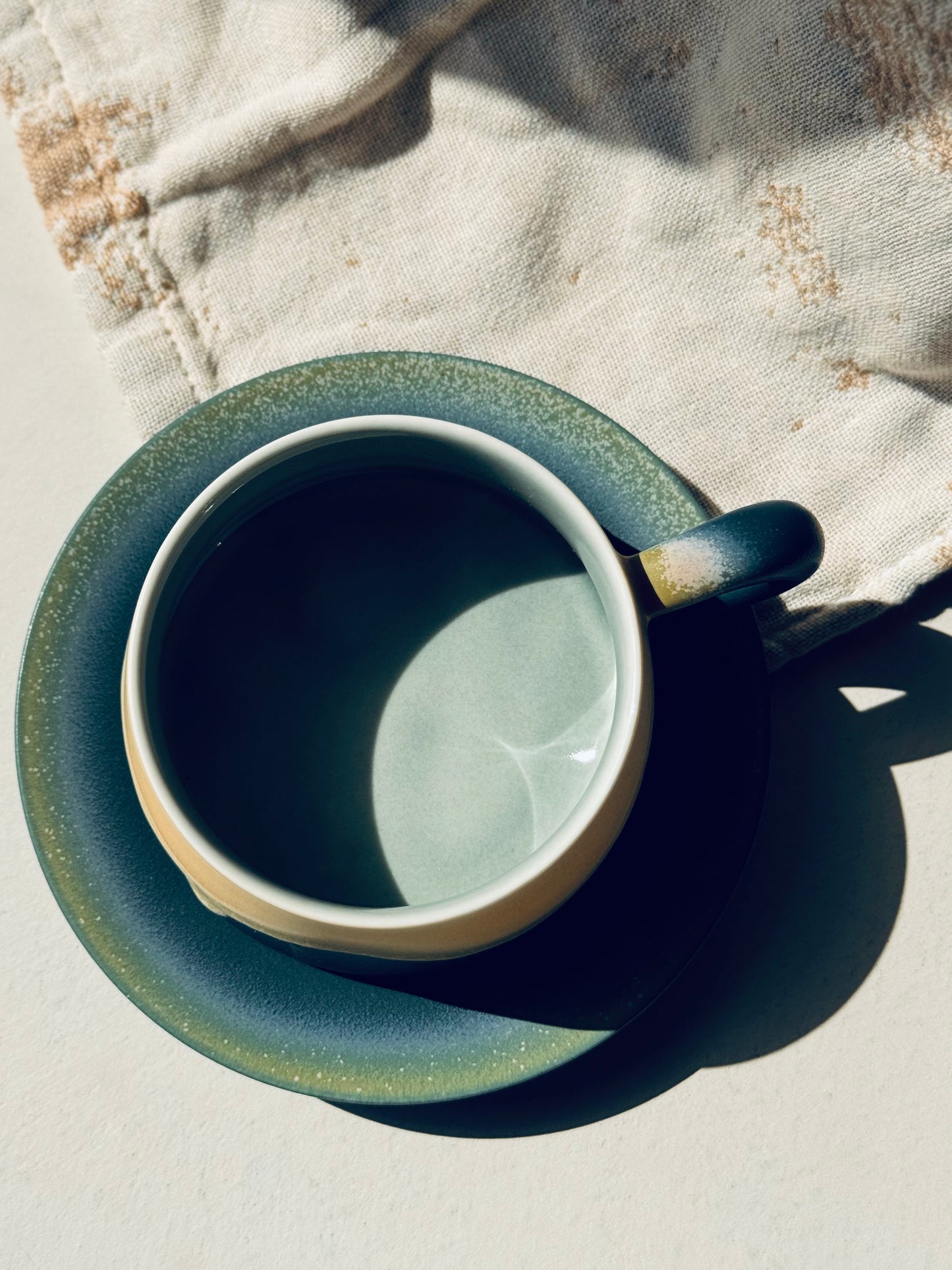 Ocean Mist – Ceramic Mug + Saucer | BoHo Bronte Exclusive
