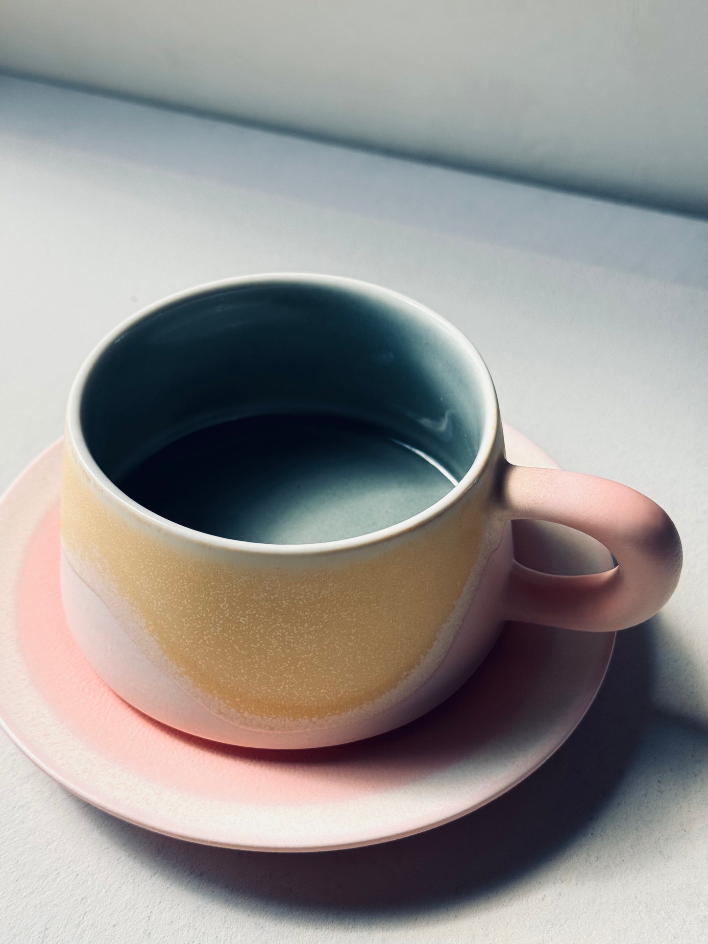 Blush Petal – Ceramic Mug + Saucer | BoHo Bronte Exclusive