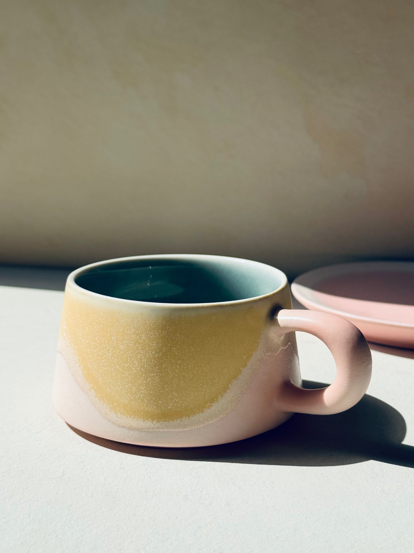Blush Petal – Ceramic Mug + Saucer | BoHo Bronte Exclusive