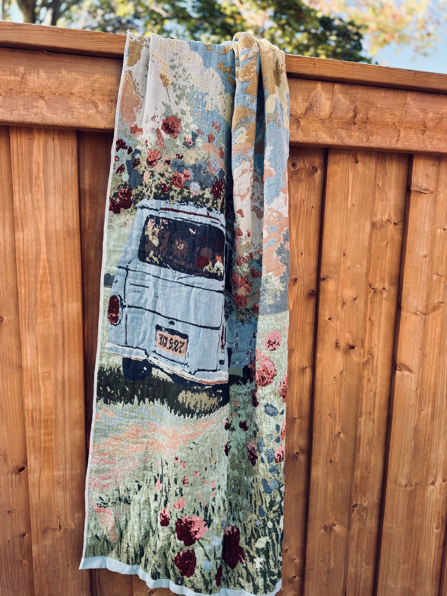 100% Cotton Woven Towel β Vintage Van Scenic Series (80Γ160 cm)