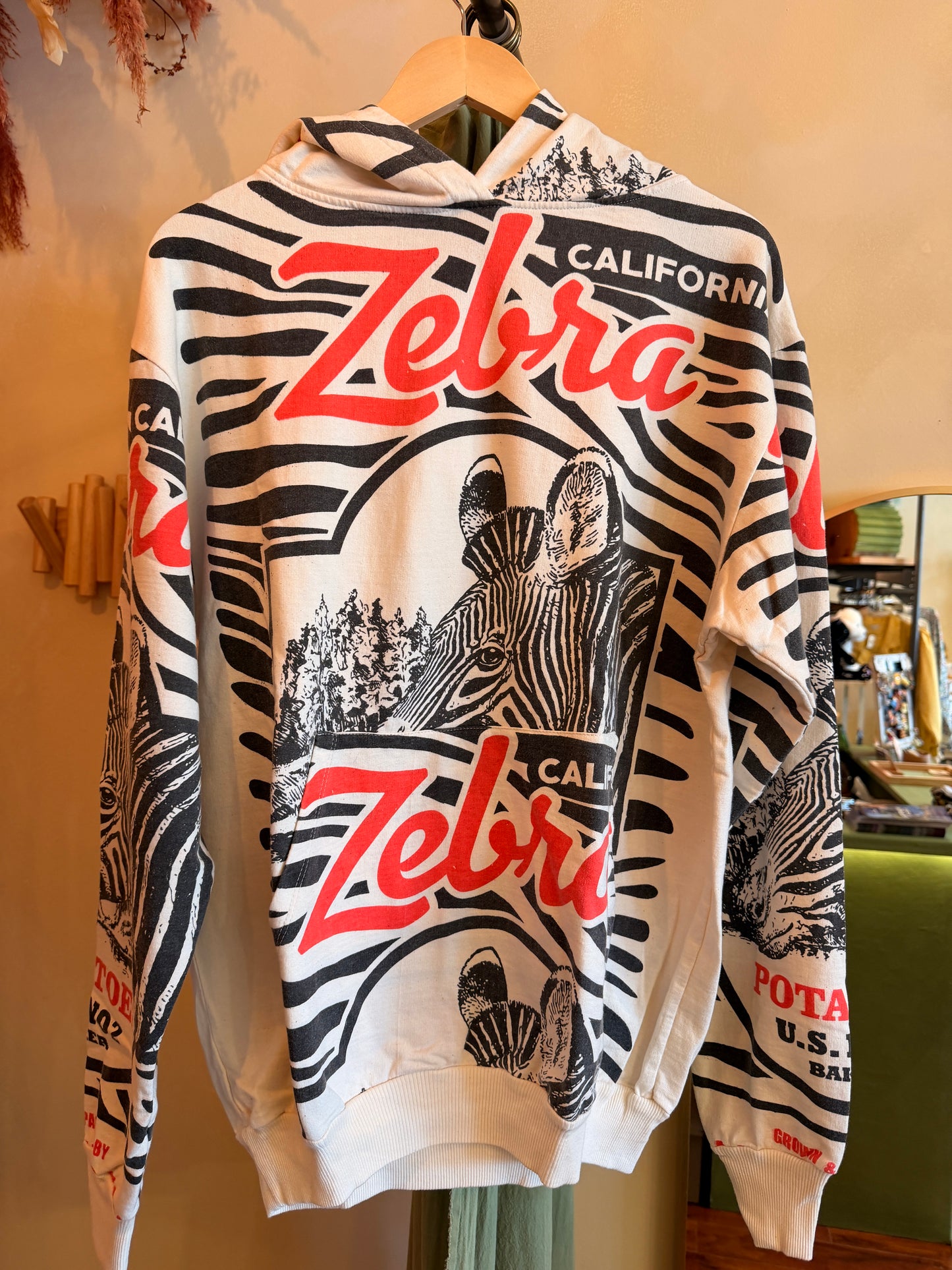 Vintage Sack Print Hoodie – Oversized Graphic Cotton Hoodie (Thailand Handmade)