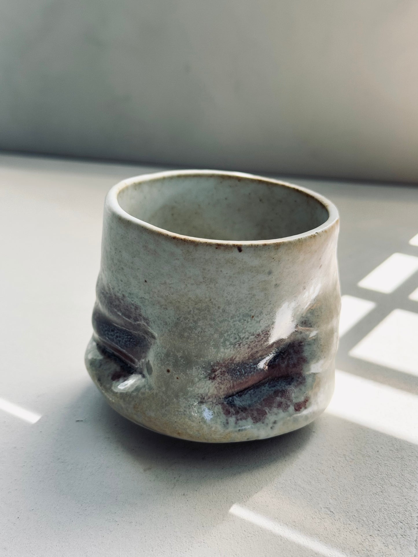 Rustic Wavy Stoneware Cup – Coarse Pottery (230ml)