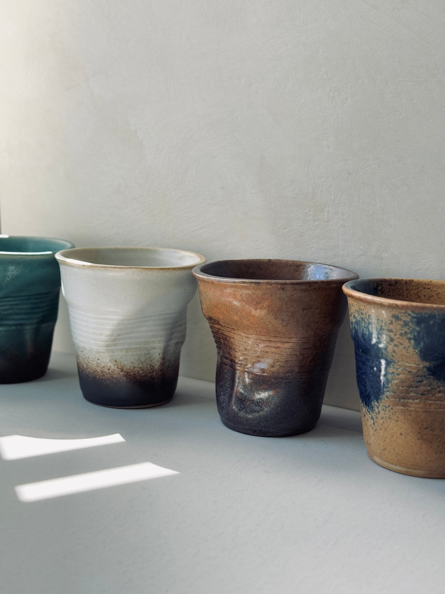 Rustic Gradient Stoneware Tumbler – Burnt Brown & Charcoal (220ml)