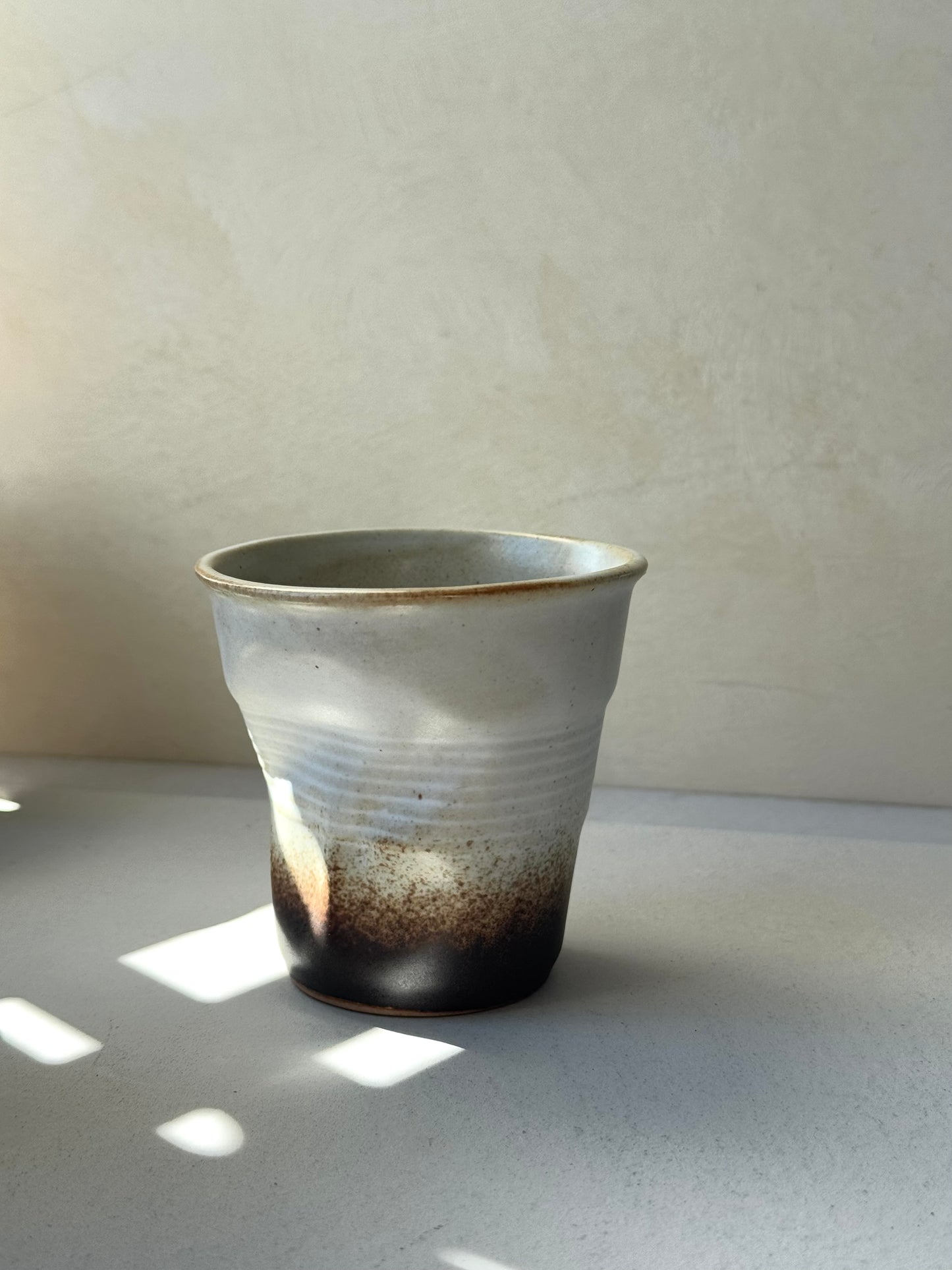 Rustic Stoneware Tumbler – Coarse Pottery Cup (220ml)