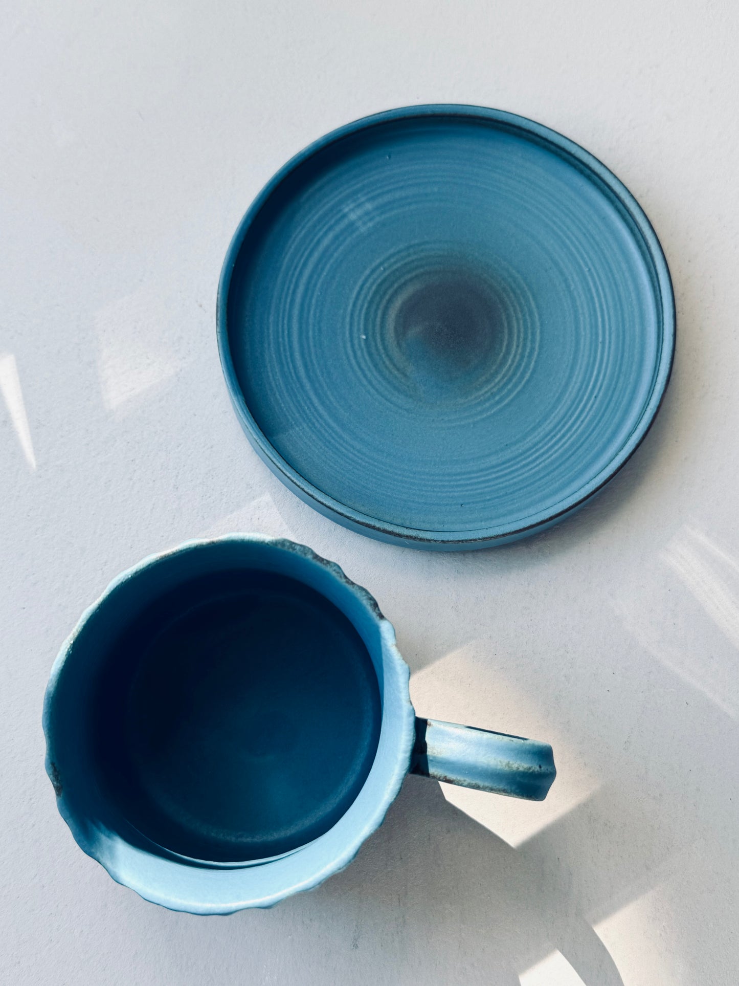 Blue Ceramic Cup & Saucer Set – 230ml