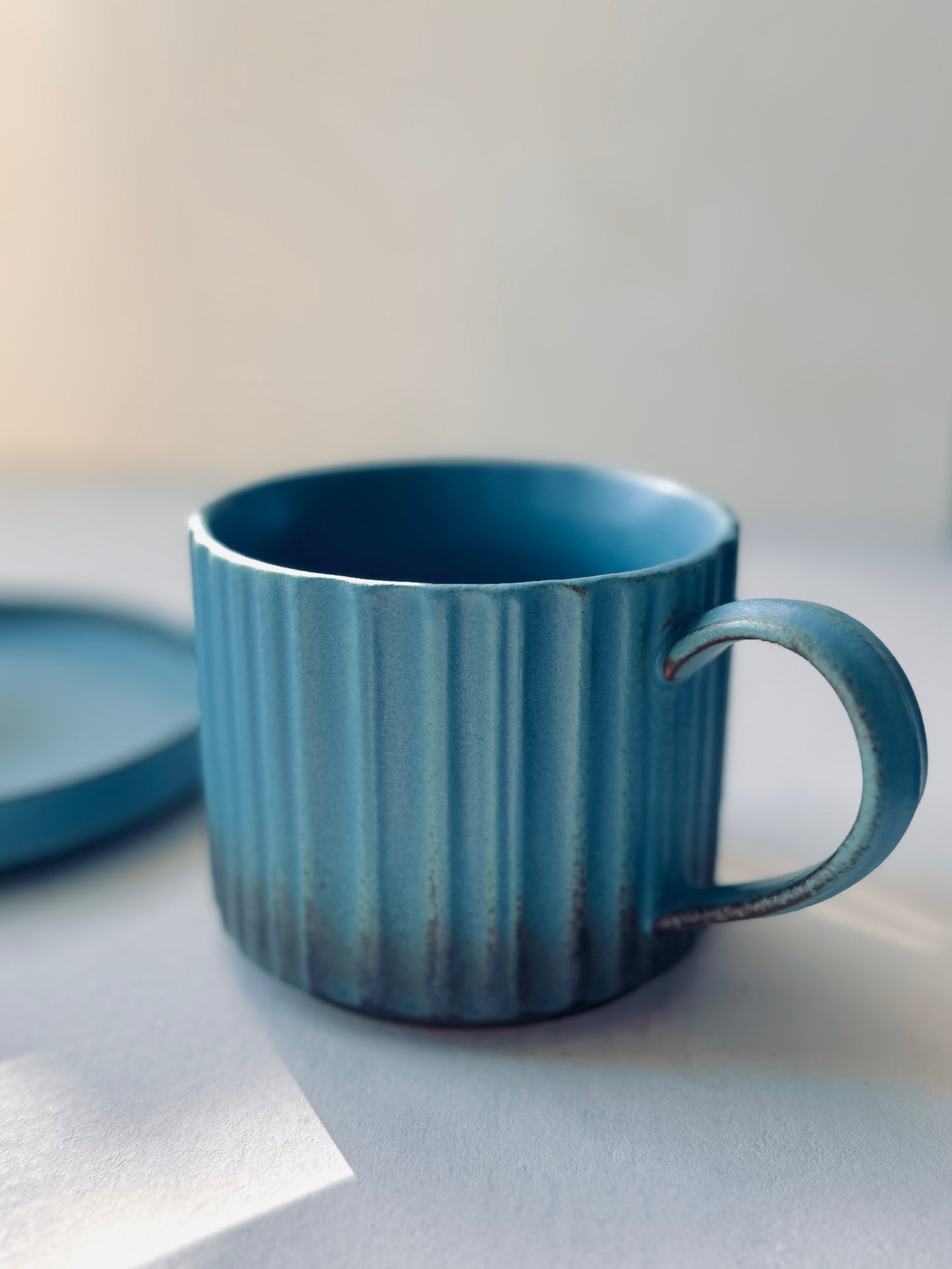 Blue Ceramic Cup & Saucer Set – 230ml