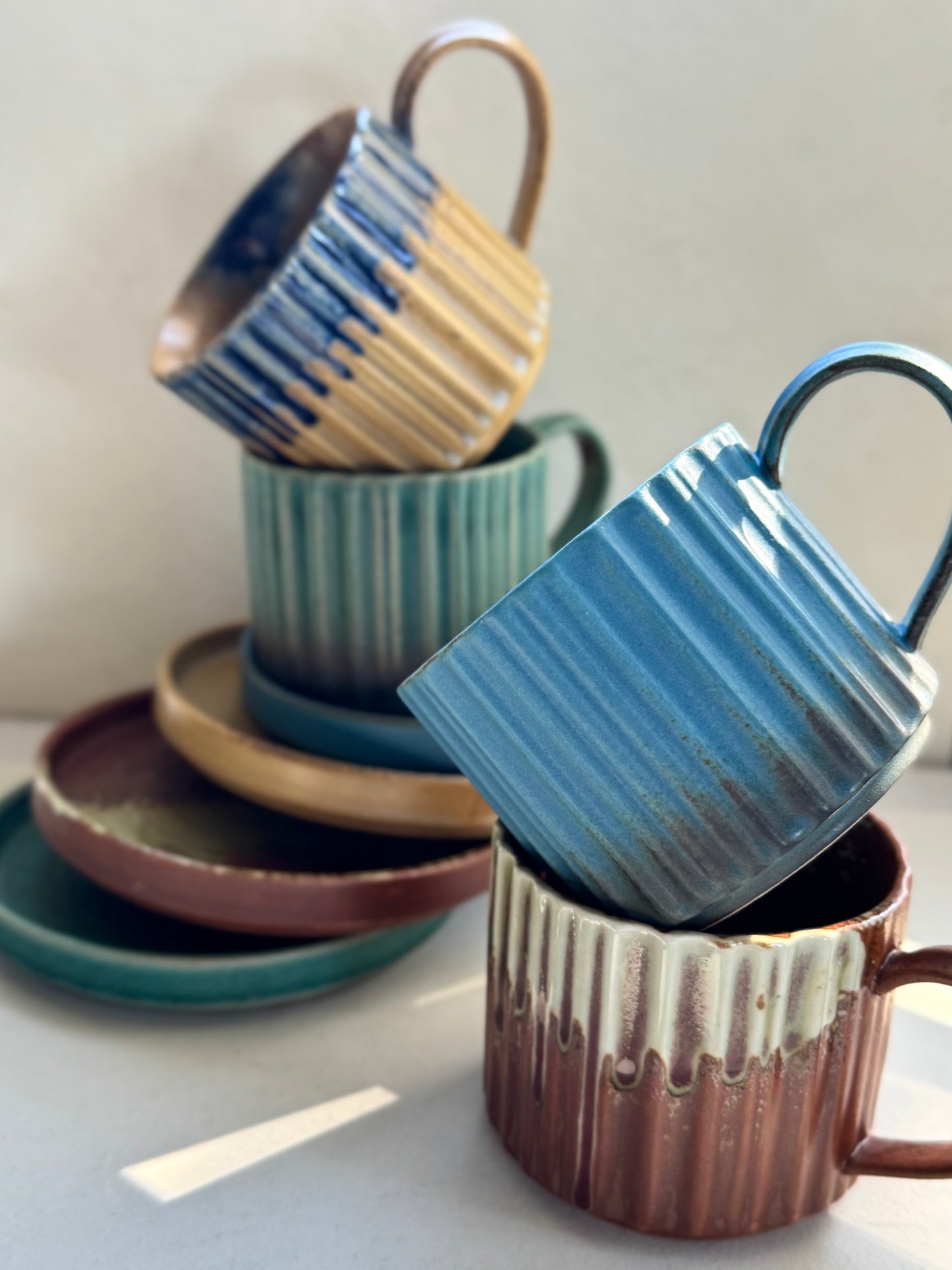 Blue Ceramic Cup & Saucer Set – 230ml