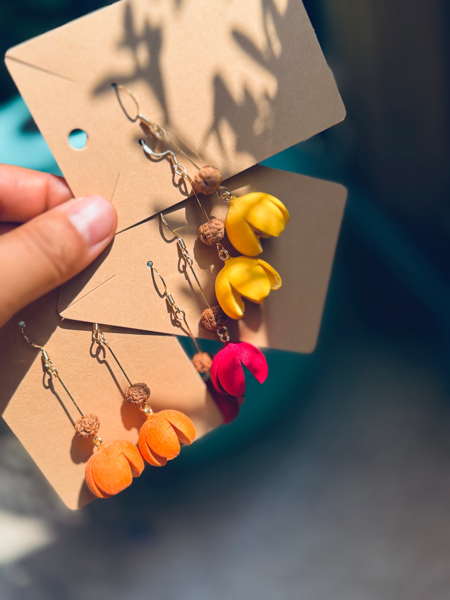 🌼 Golden Open Smile Earrings ✨ Bright, cheerful, and naturally unique!