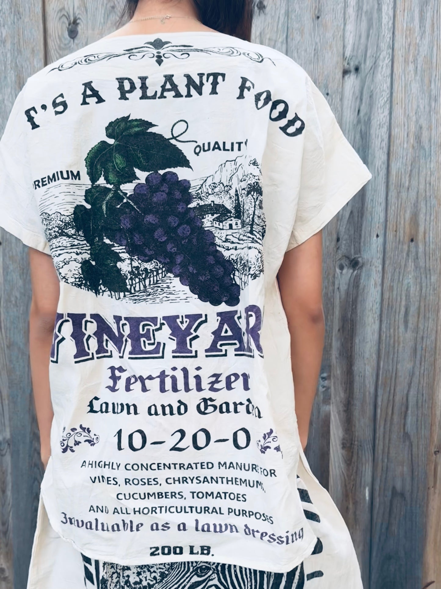 Vintage Vineyard Grape Graphic Top – Washed Cotton Tee