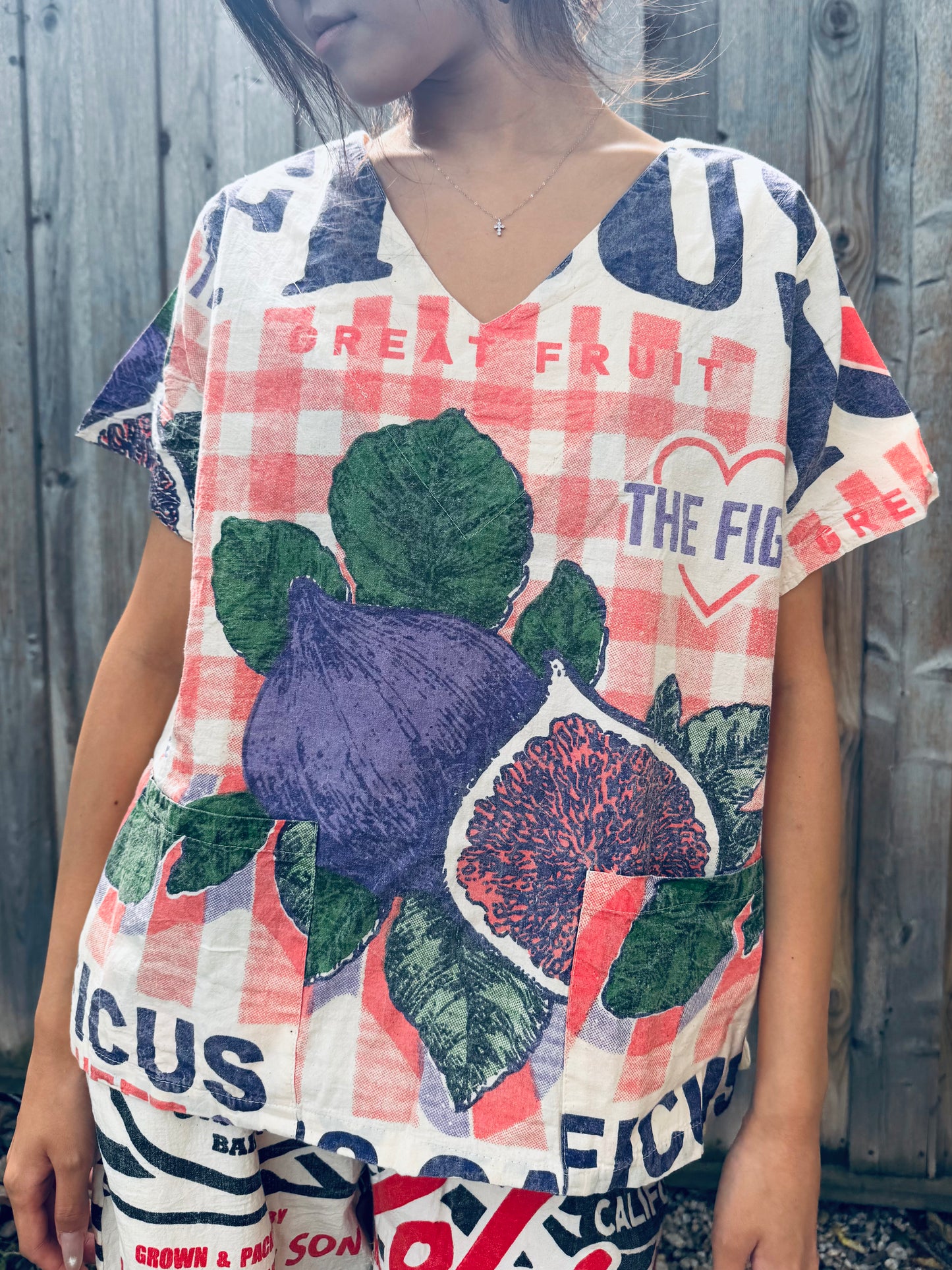 Fig Print Vintage Cotton Top – BoHo Bronte Exclusive