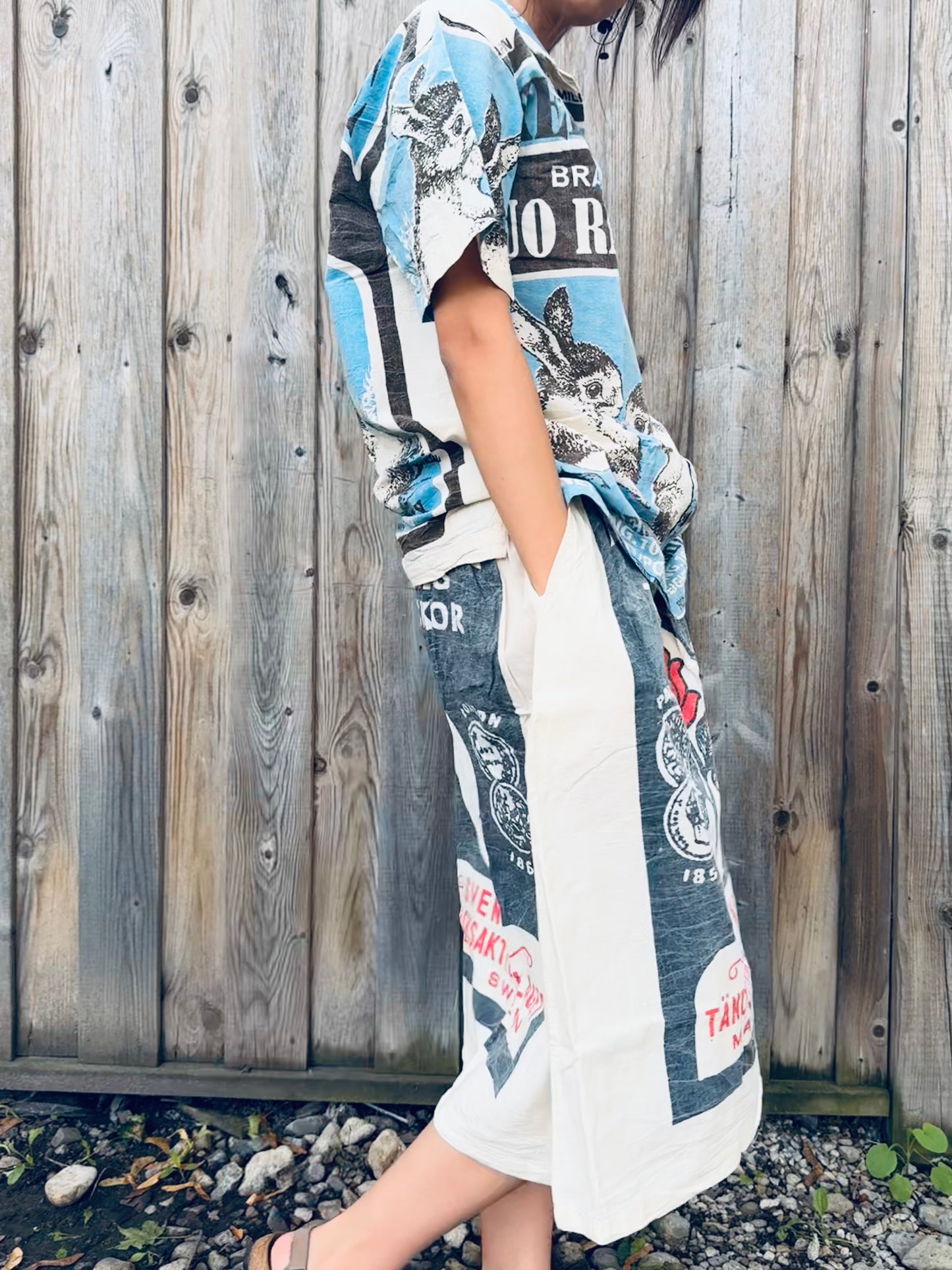 🖤 Red Rose Vintage Sack Skirt – Made in Thailand