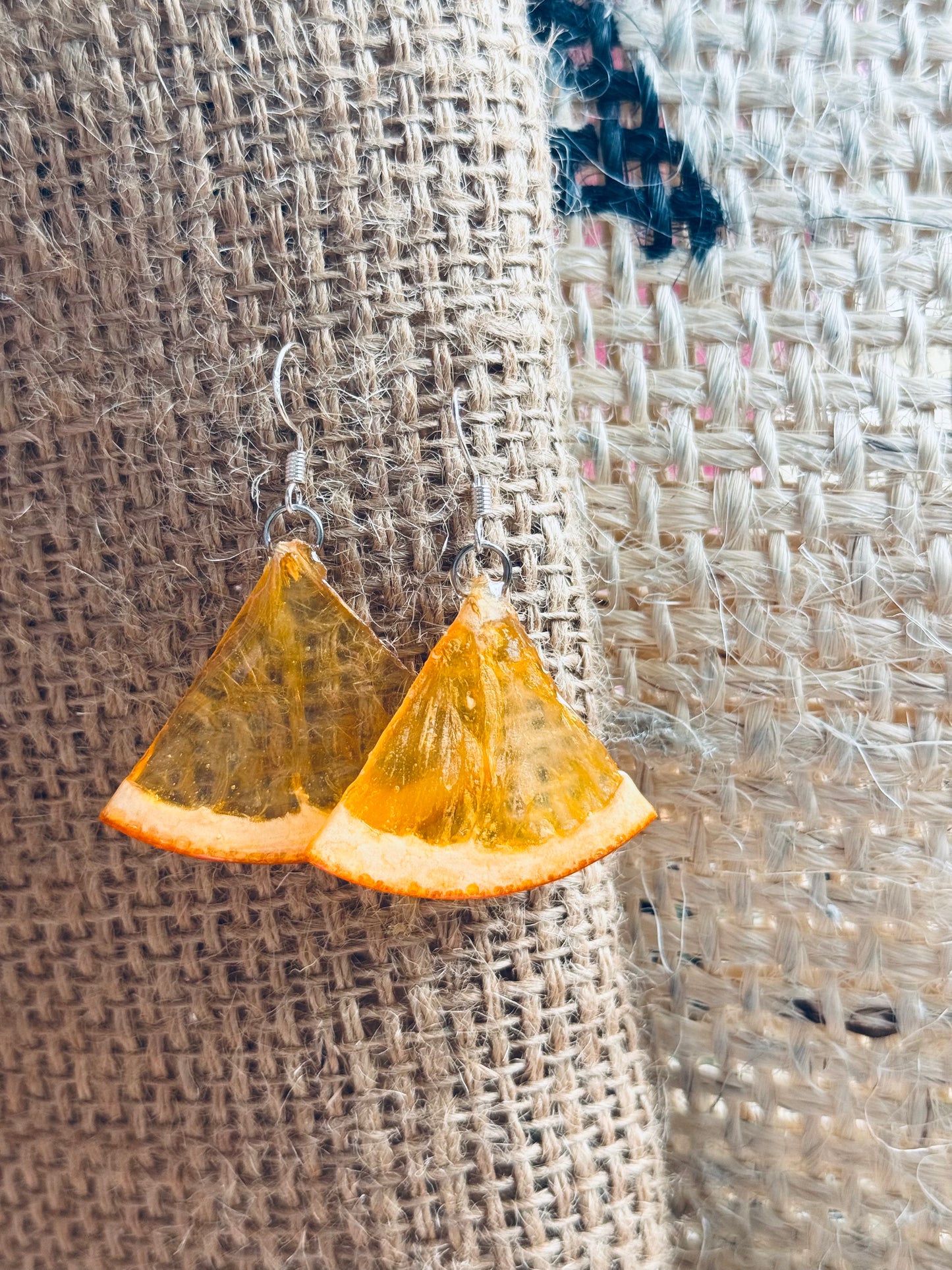Real Grapefruit Slice Earrings