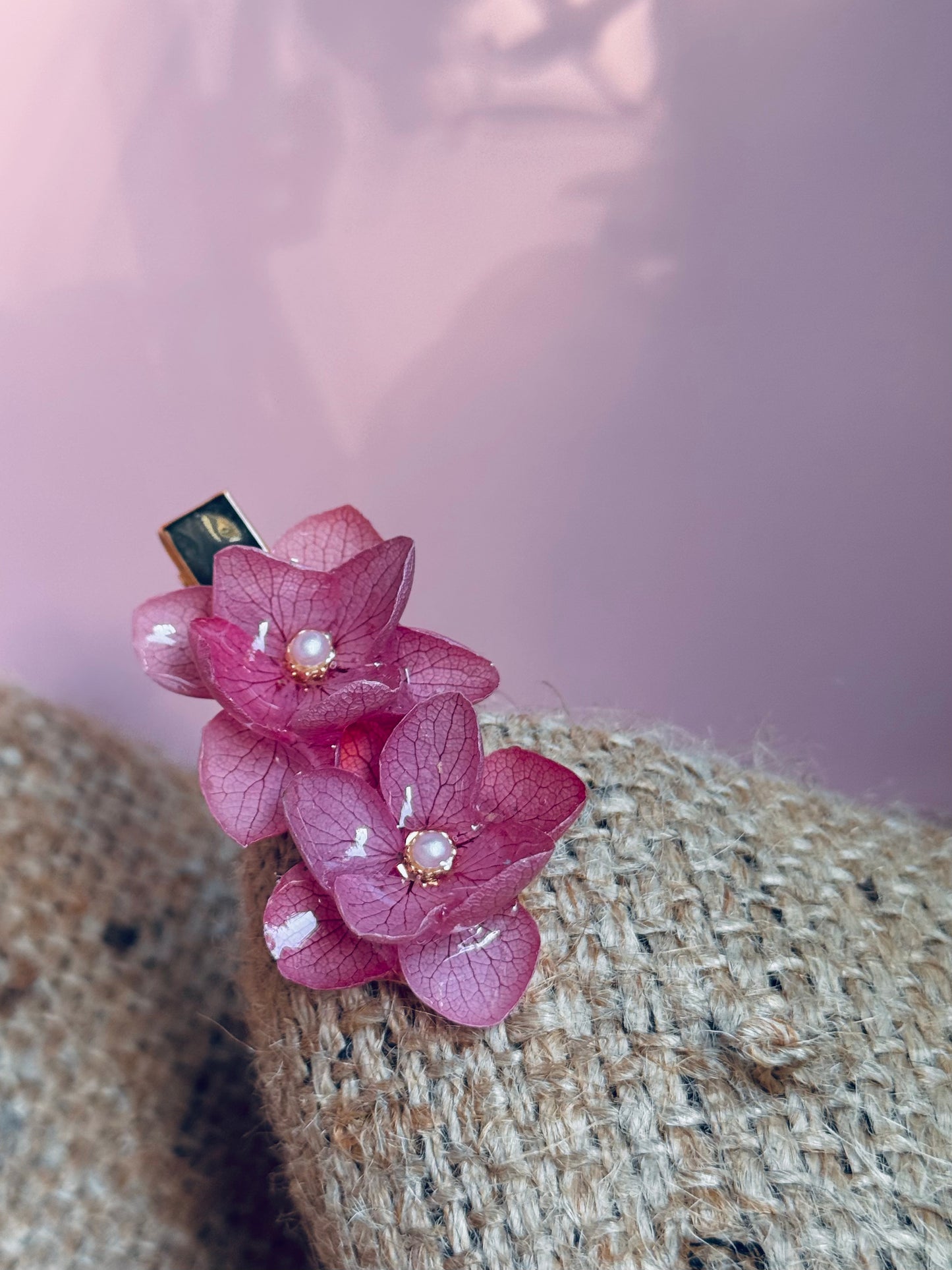 Ethereal Hydrangea Hair Clip – Deep Plum