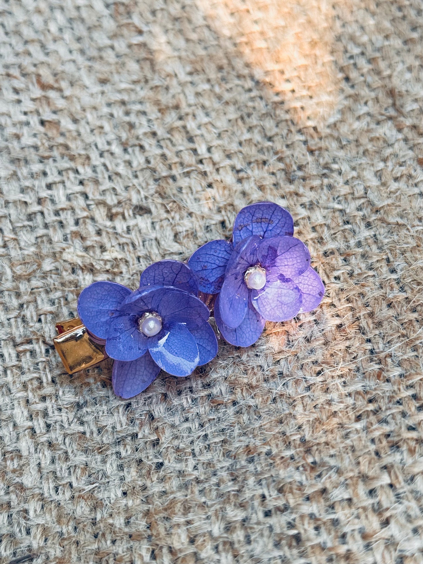 Lavender Bloom Real Hydrangea Hair Clip | BoHo Bronte