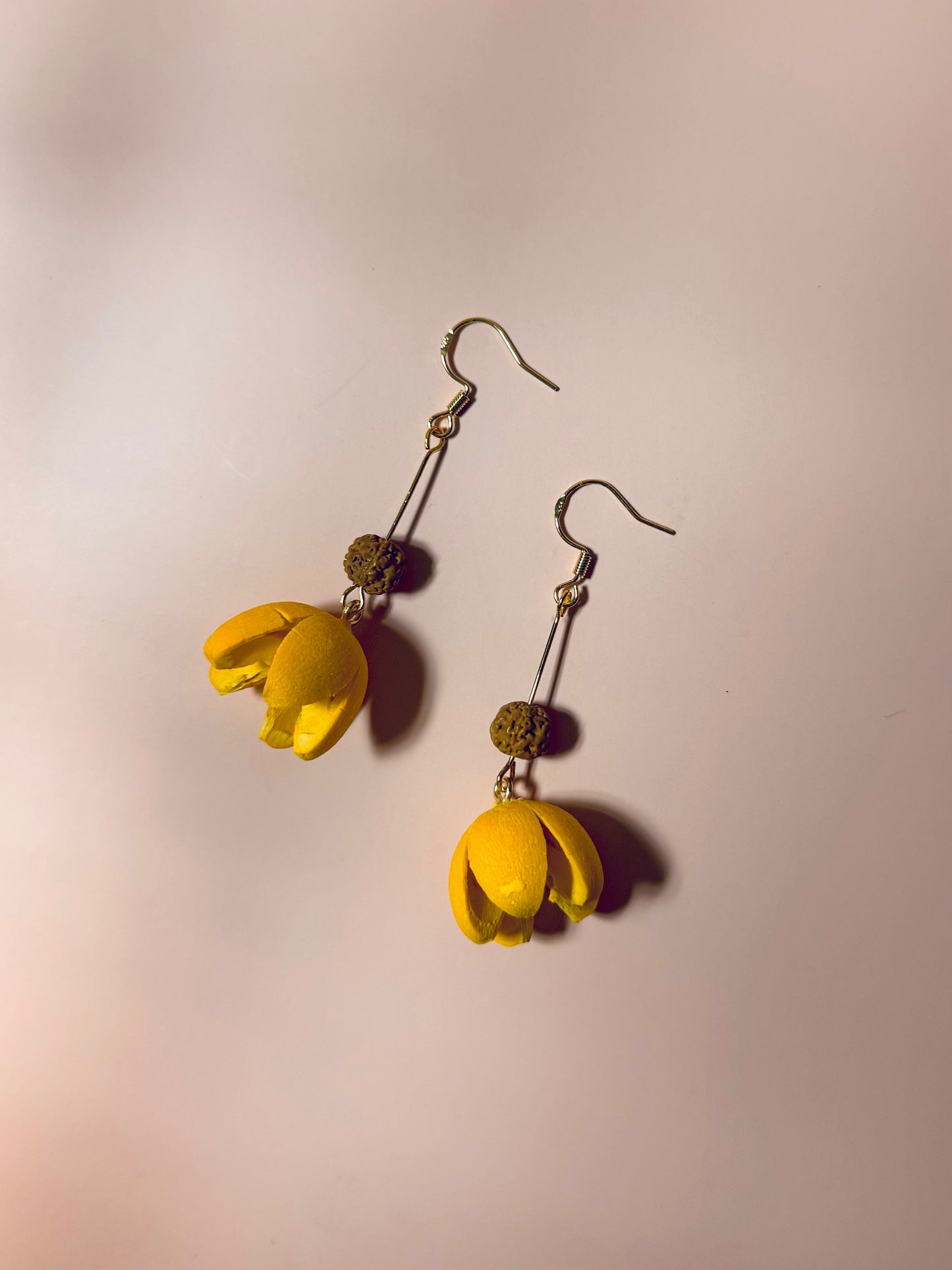 🌼 Golden Open Smile Earrings ✨ Bright, cheerful, and naturally unique!