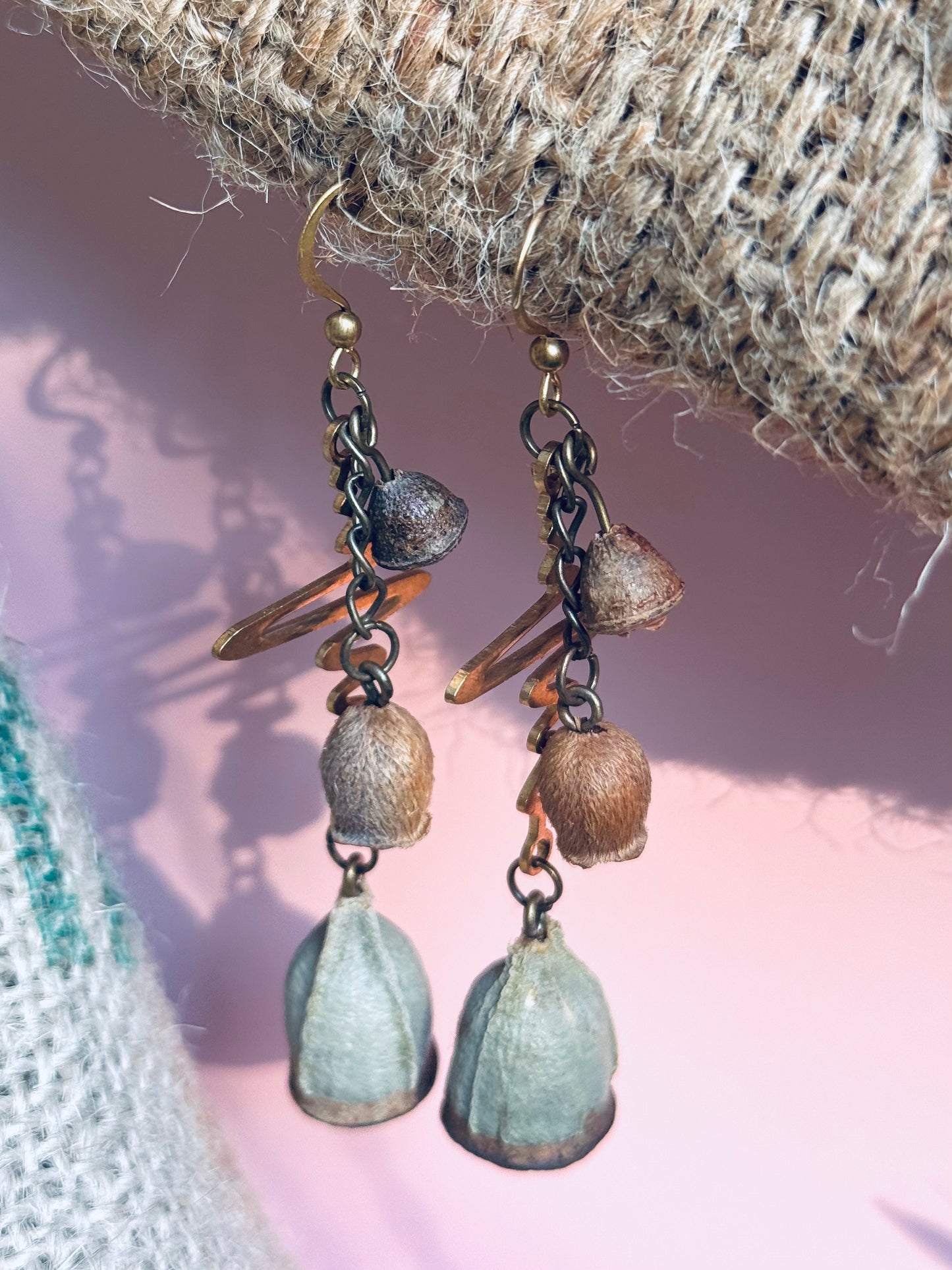 Bell Rhythm · Eucalyptus Pod + Copper Hook Earrings