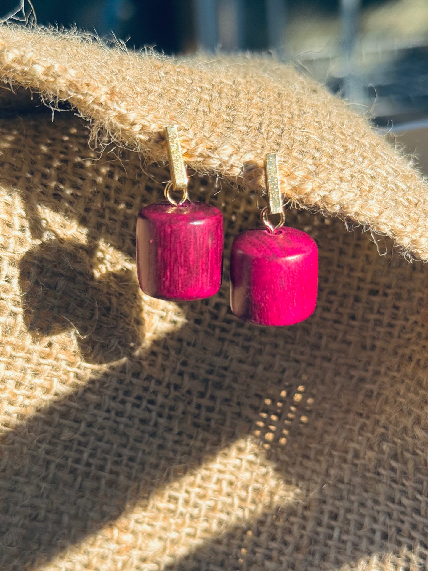Rosewood Drop Earrings | 14k Gold-Plated Needle