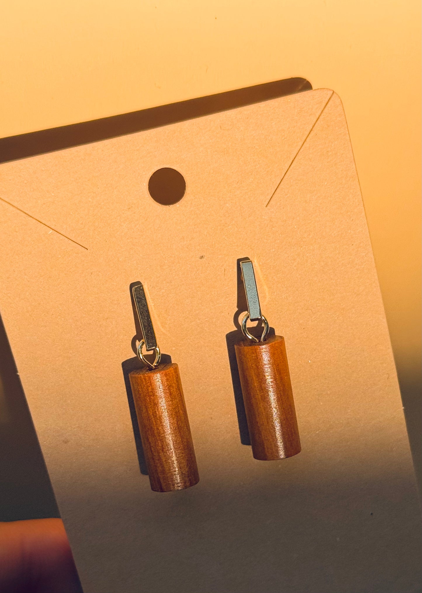 π Blood Dragon Wood Earrings | 14k Gold-Plated Needle