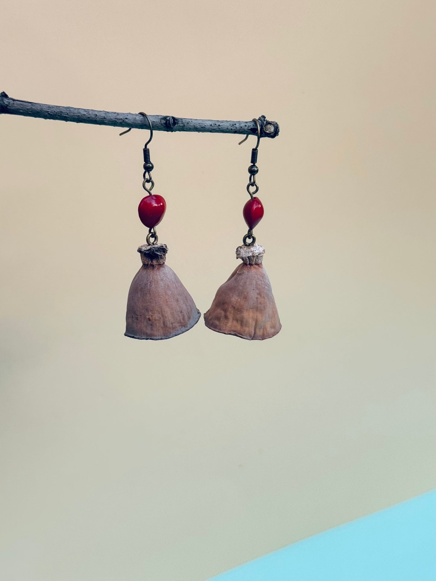 Lotus Pod & Love Bean Earrings Organic | Lightweight | Nature-Inspired