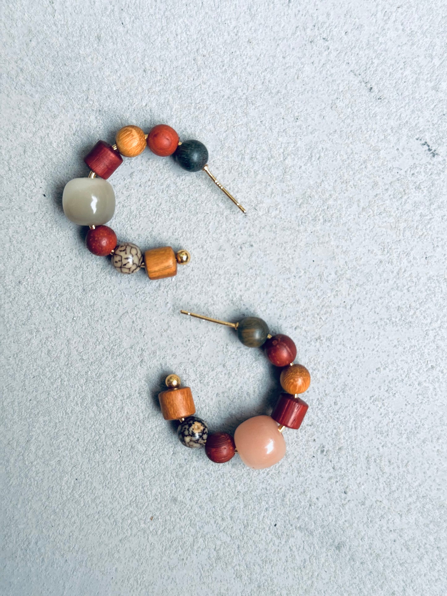 “Earthbound Harmony” Sandalwood & Bodhi Hoop Earrings