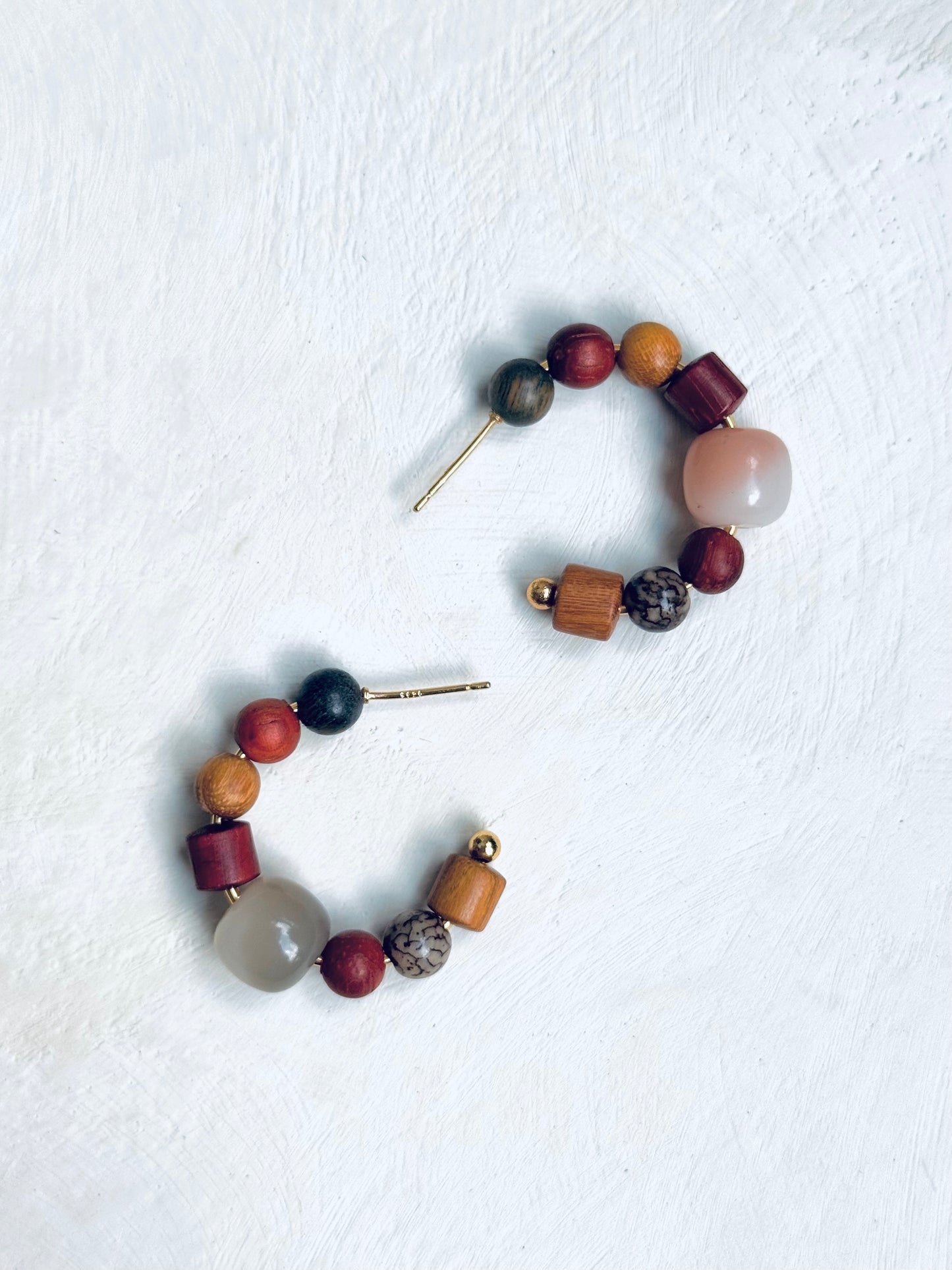“Earthbound Harmony” Sandalwood & Bodhi Hoop Earrings