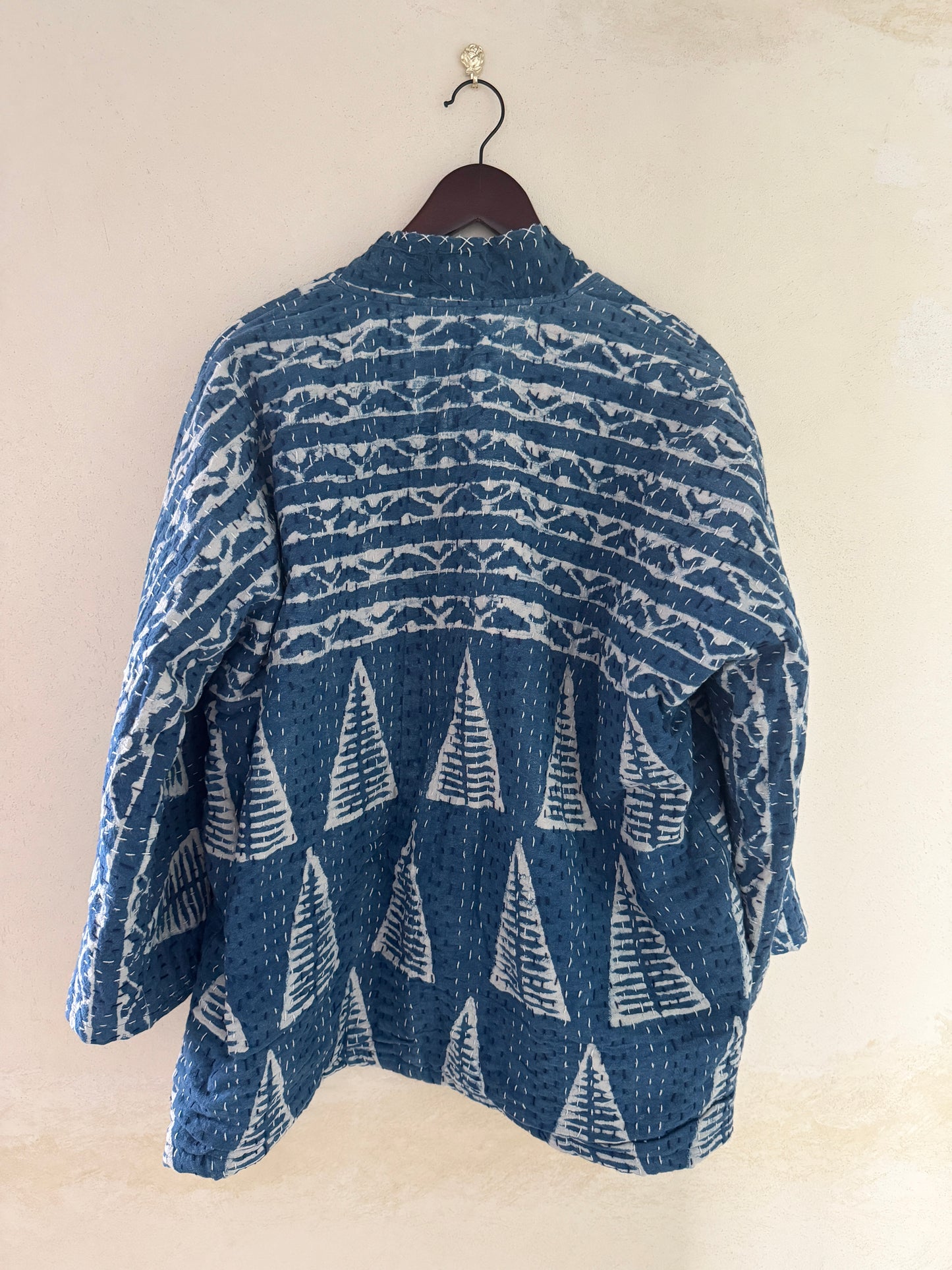 Indigo Hand-Stitched Quilted Cotton Jacket