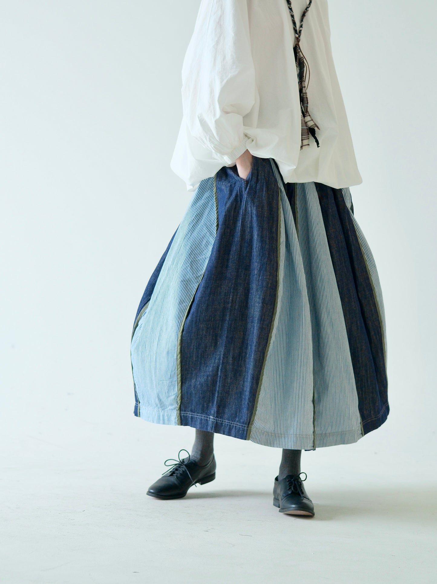 Patchwork Wide Hem Skirt – Made in Japan