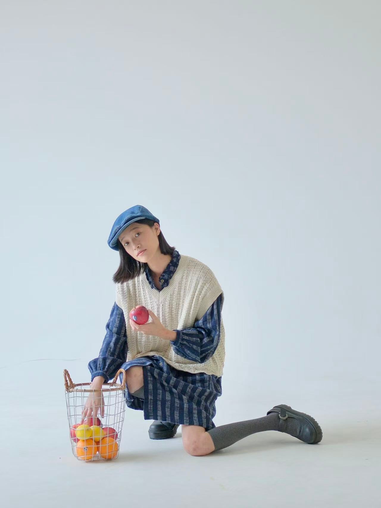 Indigo Cotton Shirt Dress