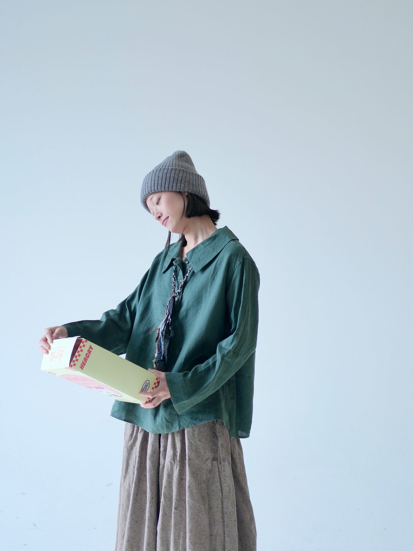 Everyday Linen Top – Forest Green