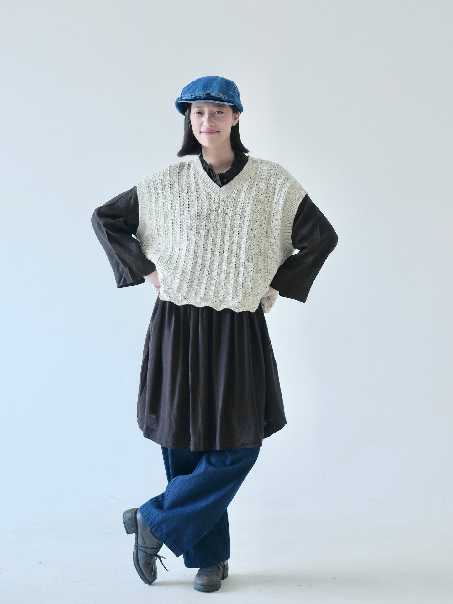 Linen & Cotton Layered Tunic Dress