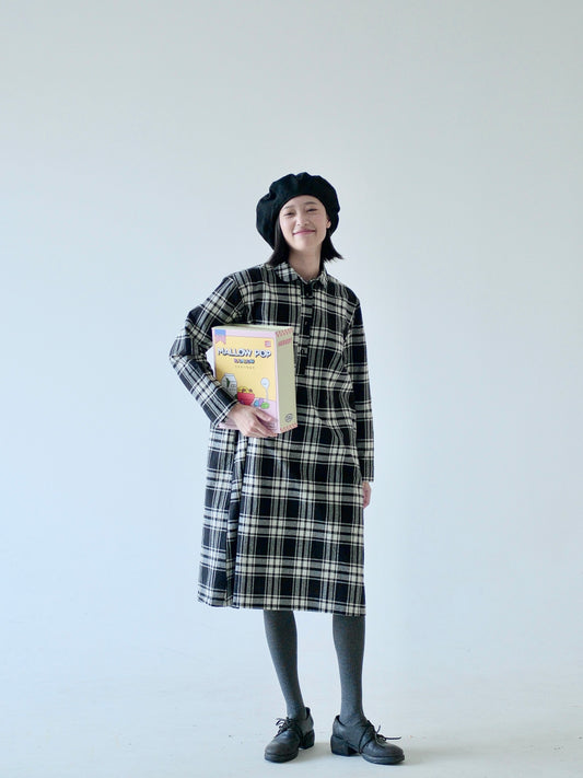 Plaid Cotton Shirt Dress