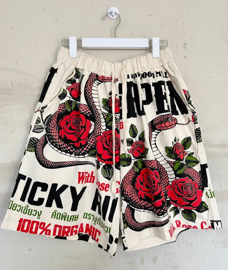 Vintage Thai Cotton Shorts – Retro Graphic Prints