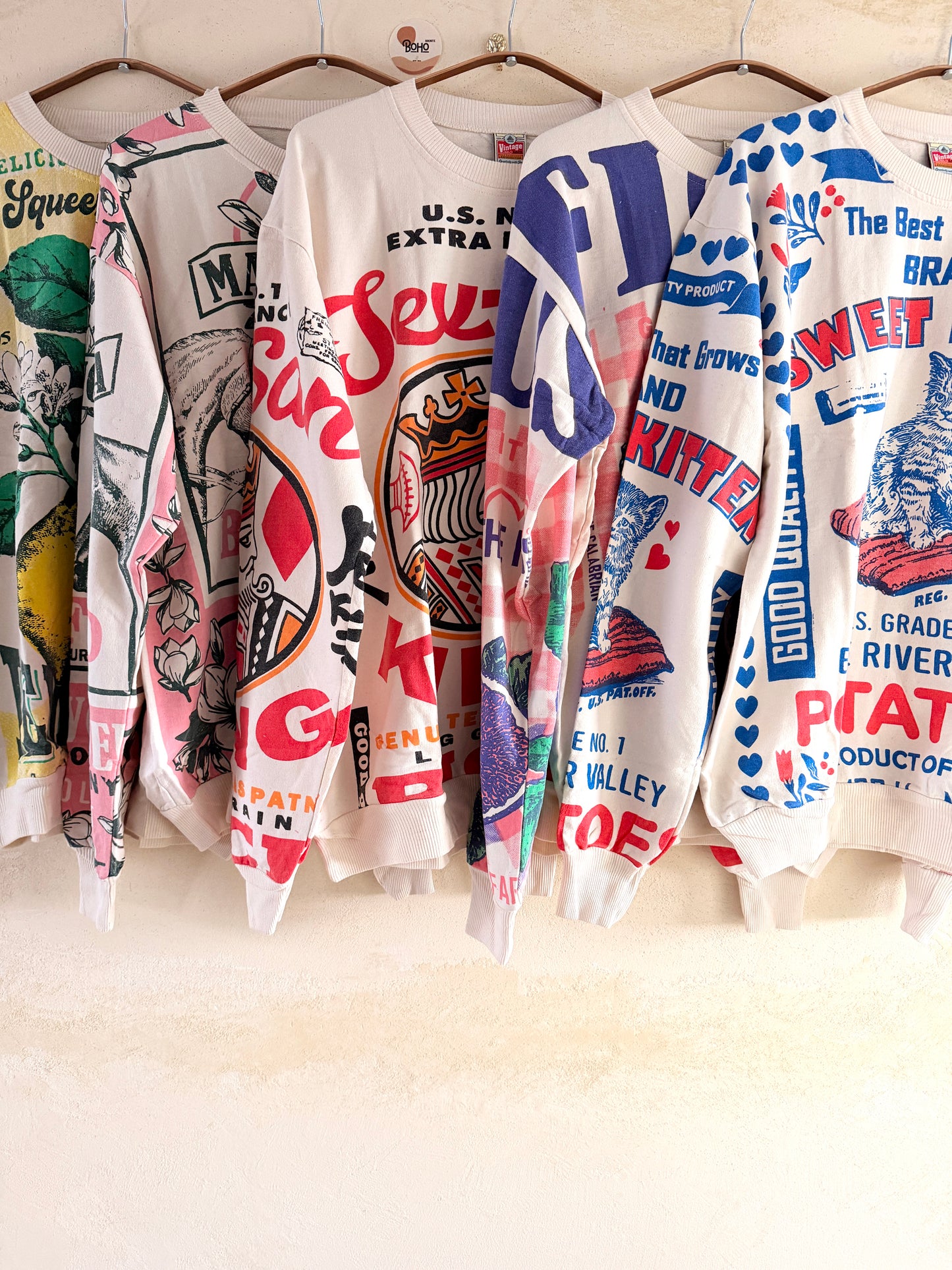 Our Most Popular Vintage Graphic Sweatshirt | Thailand Made | Magnolia, King, Figs, Kitten, Lemon Prints