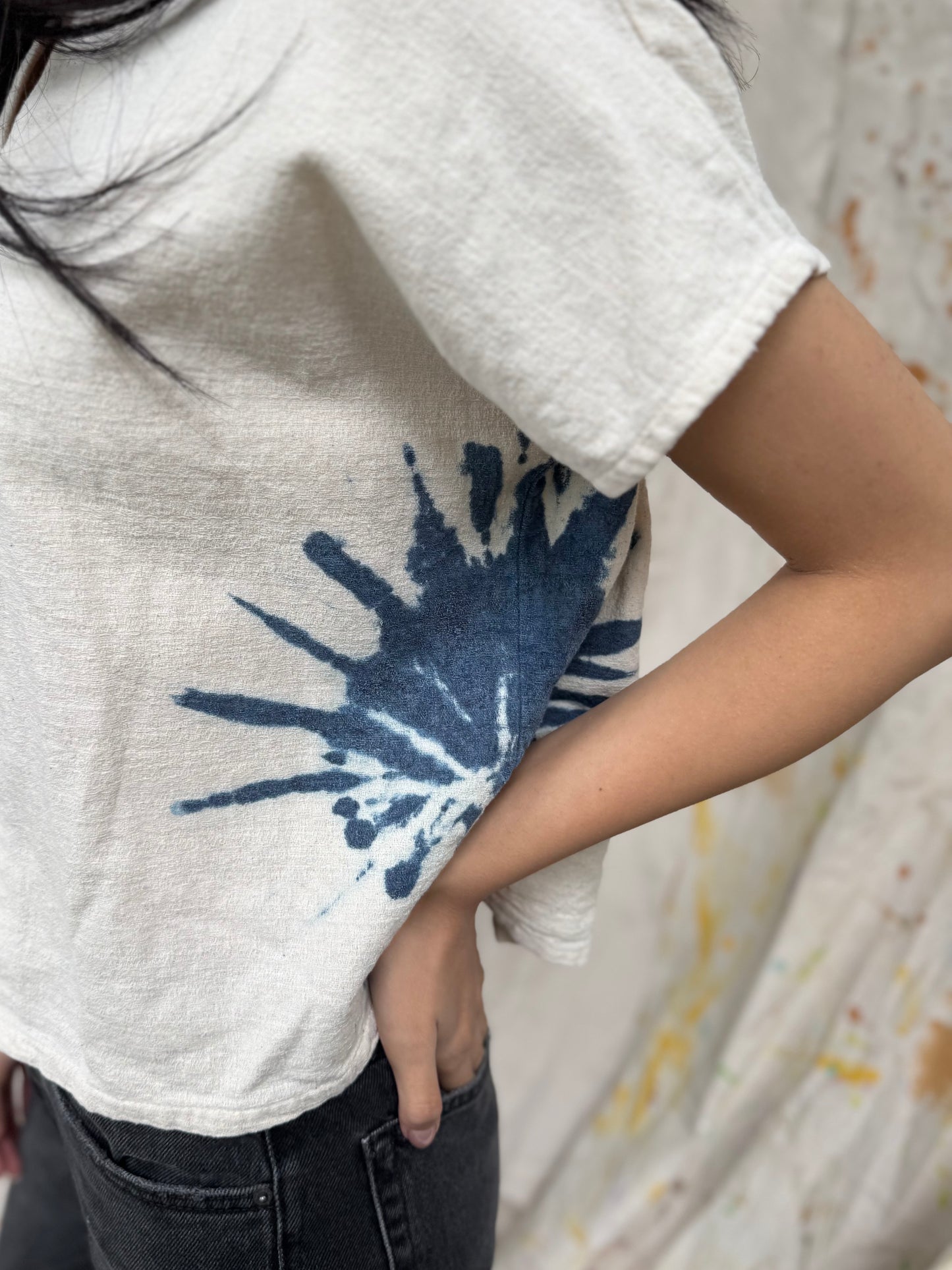 Thai Artisan Indigo Tie-Dye Cotton Top Effortless. Artisan-Made. Sustainable.