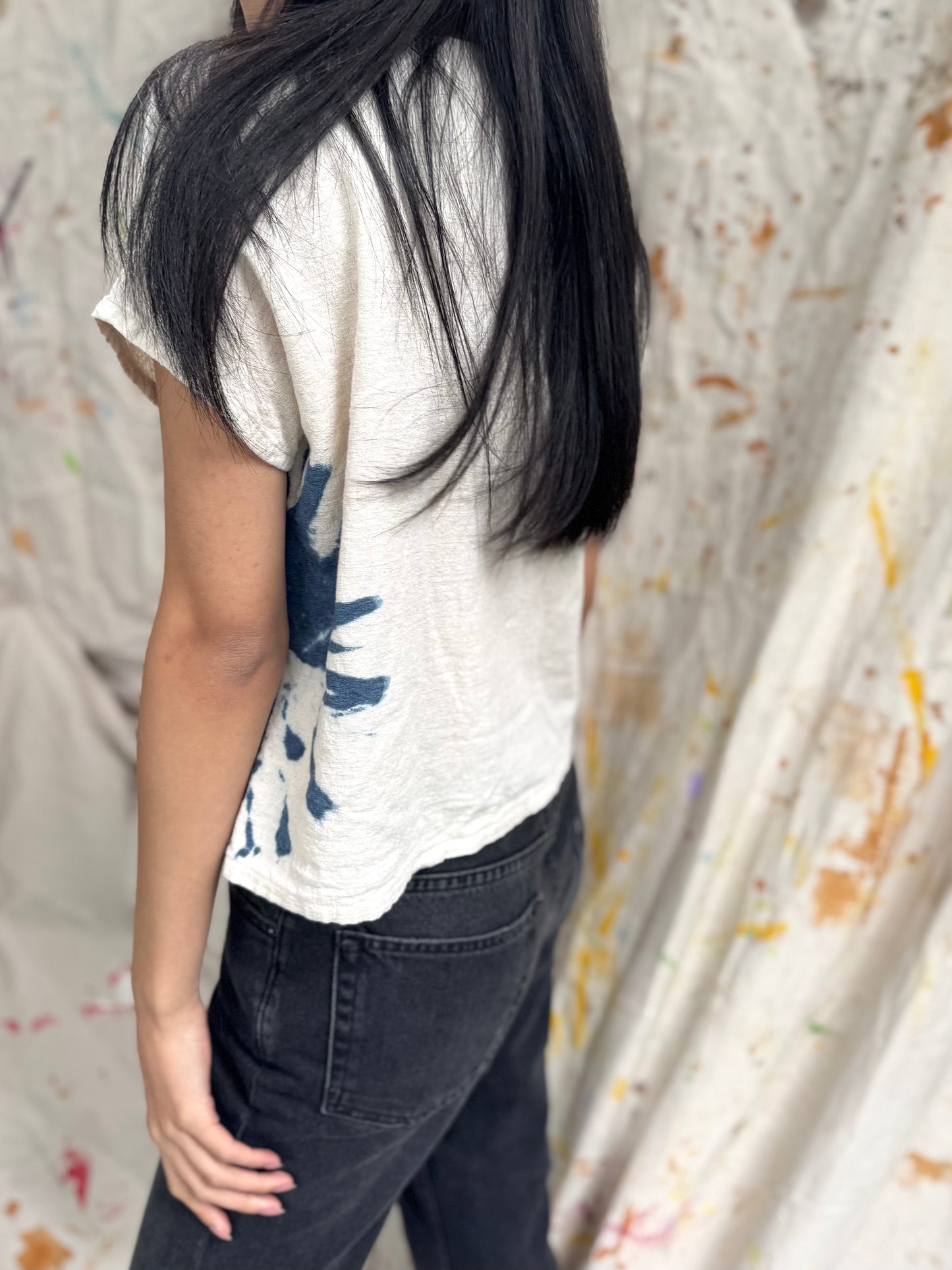 Thai Artisan Indigo Tie-Dye Cotton Top Effortless. Artisan-Made. Sustainable.